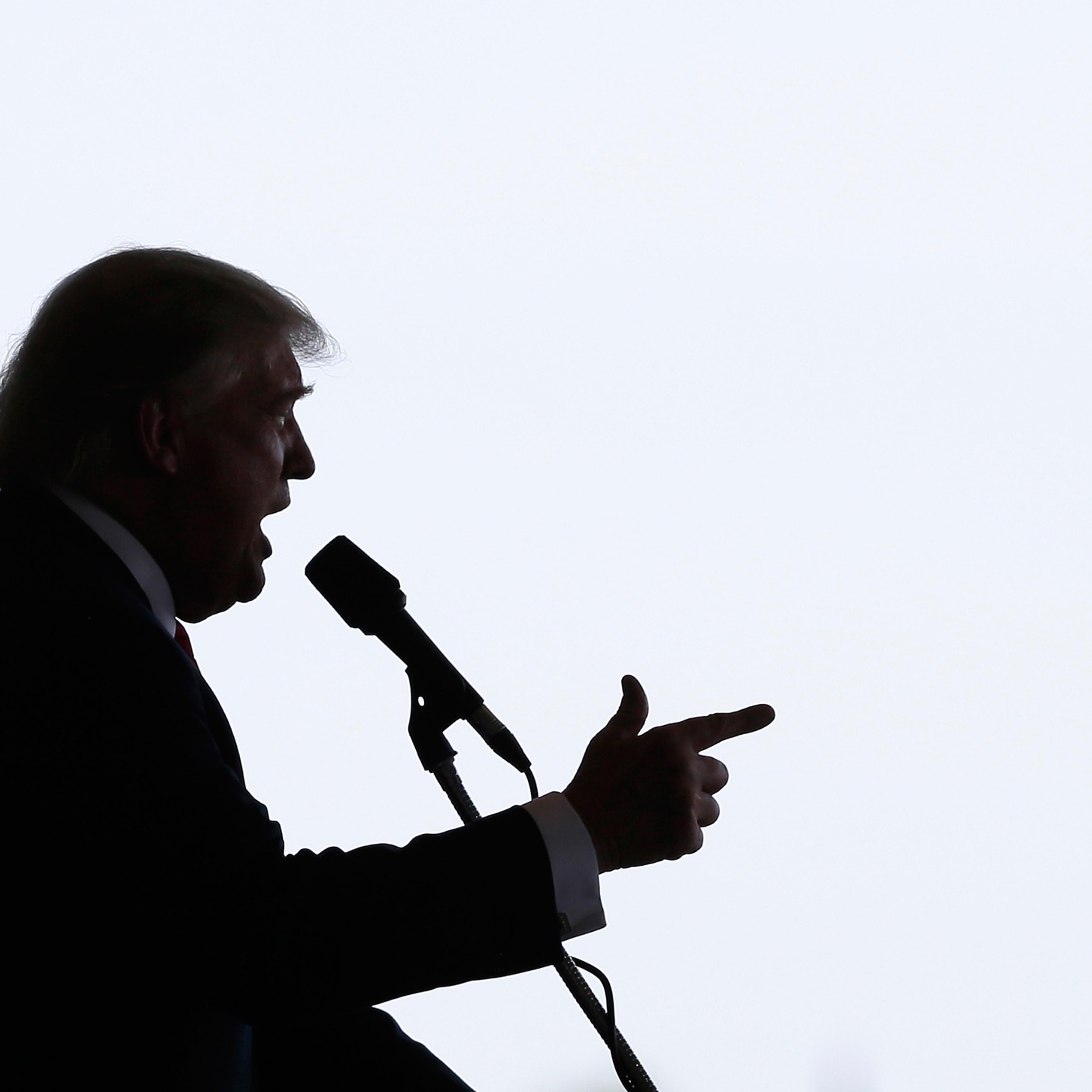 Republican presidential candidate Donald Trump speaks during a rally, Friday, May 6, 2016, in Omaha, Neb. (AP Photo/Charlie Neibergall)