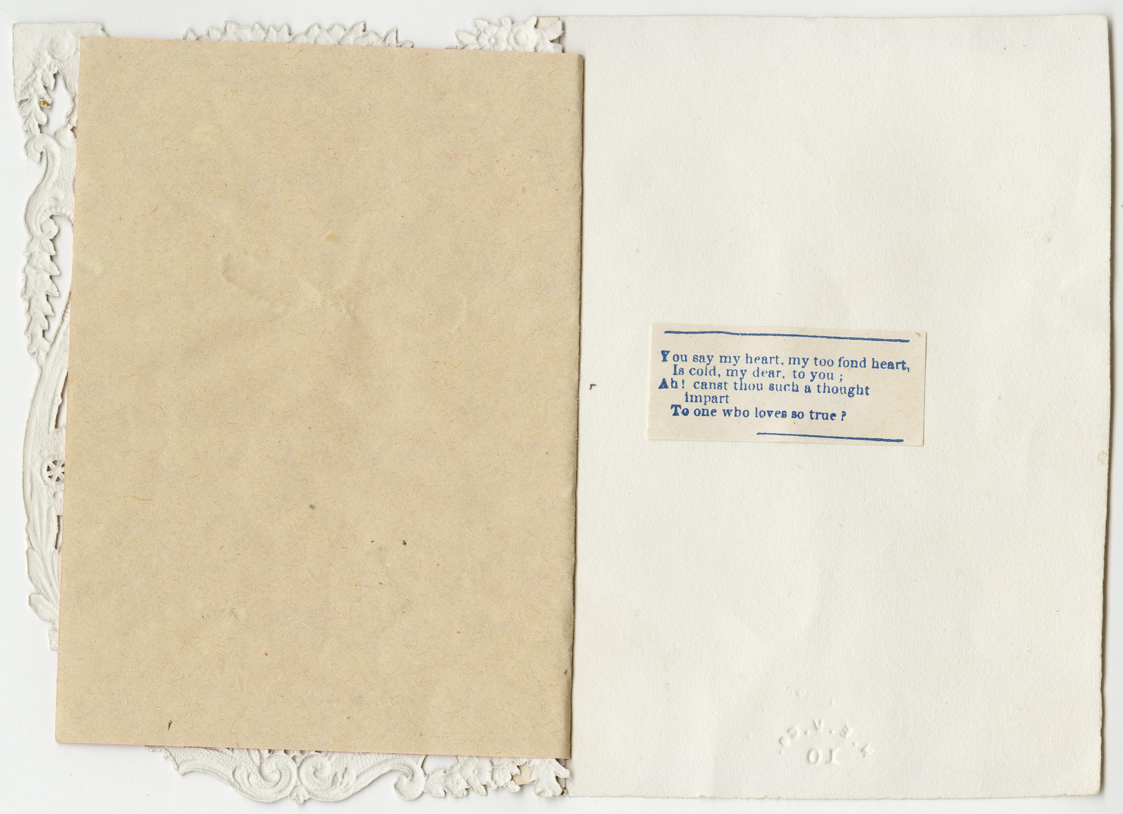 Esther Howland Valentine's Day card ca. 1870s.