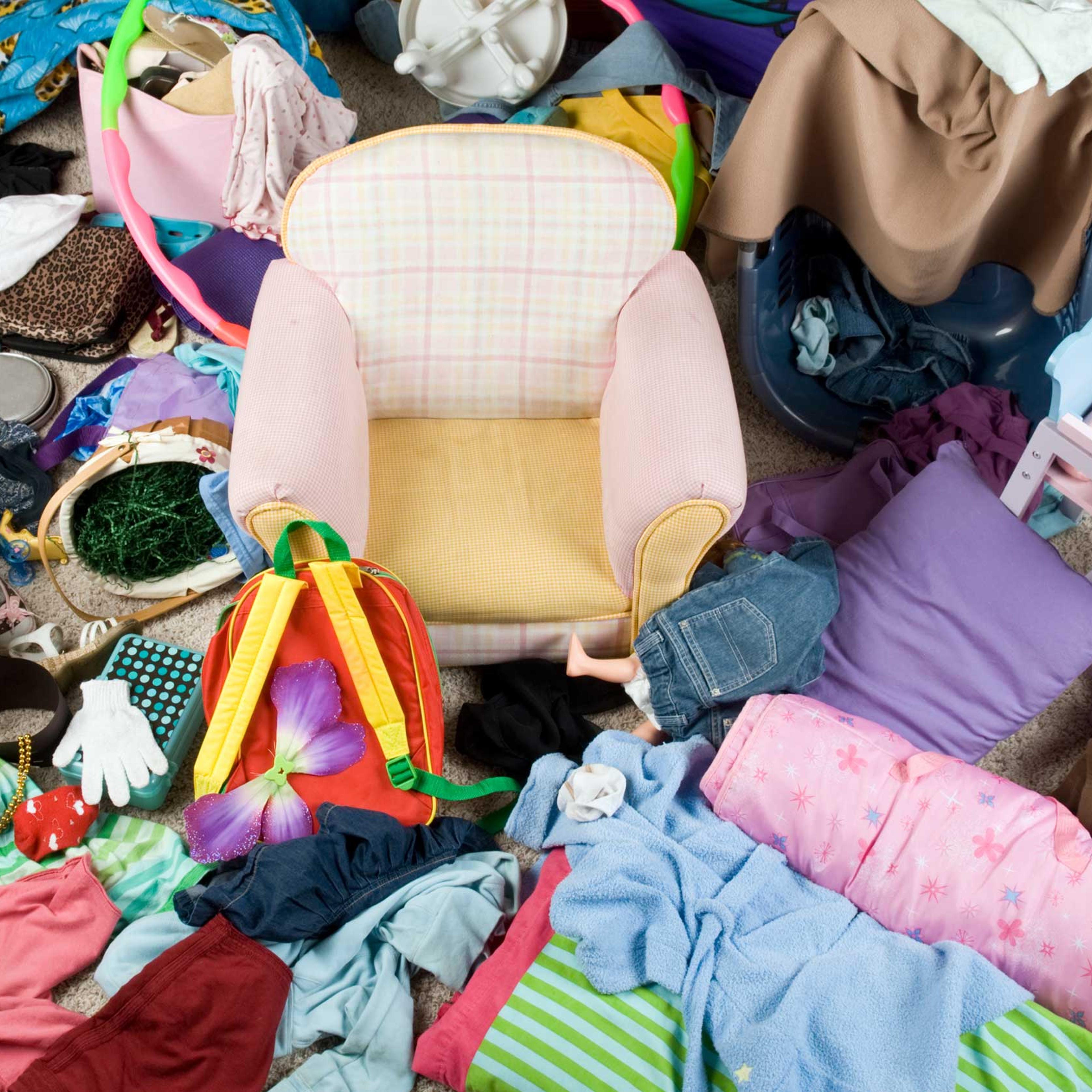 A stock photo of a messy room