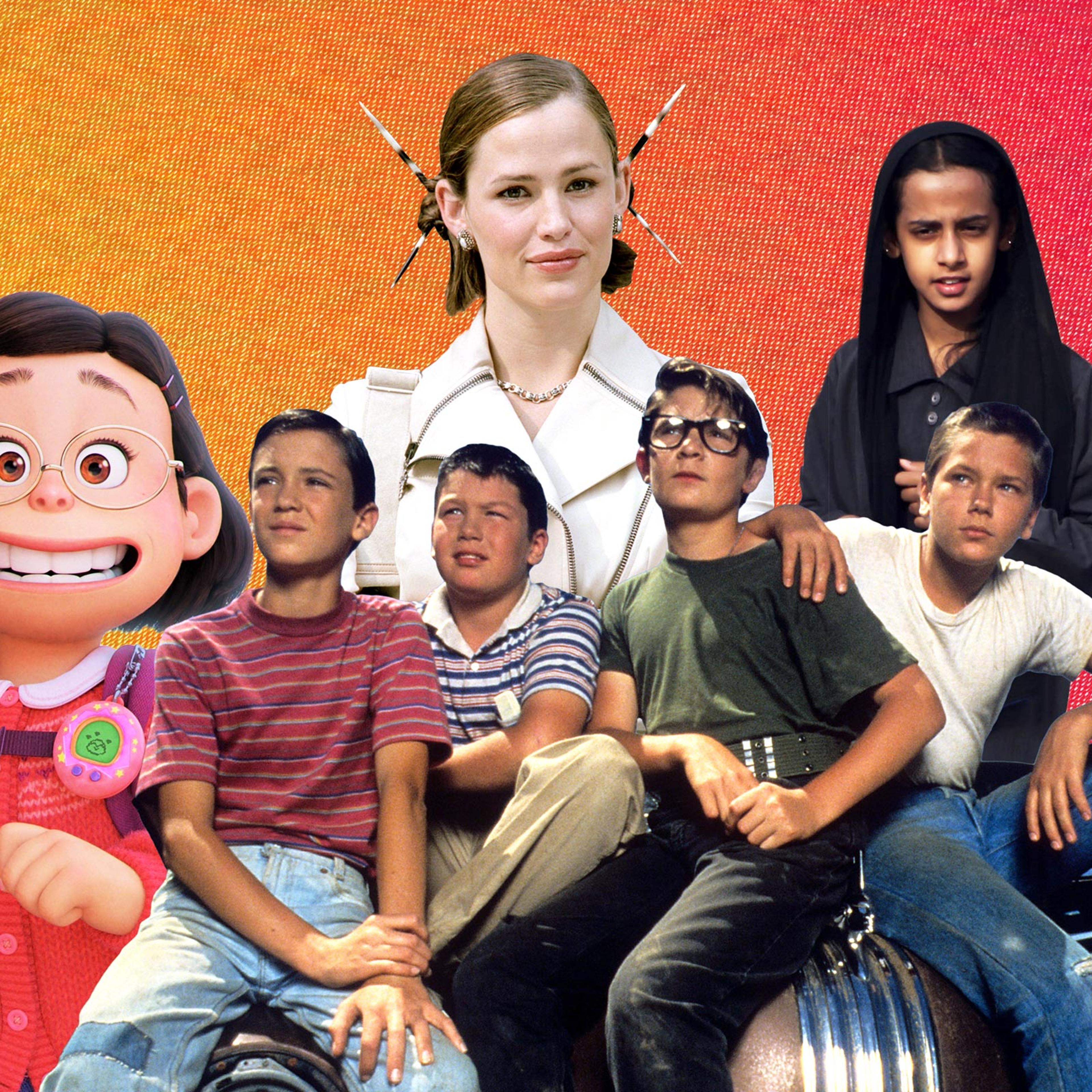 A collage of cut outs of different characters from popular puberty and coming-of-age movies.