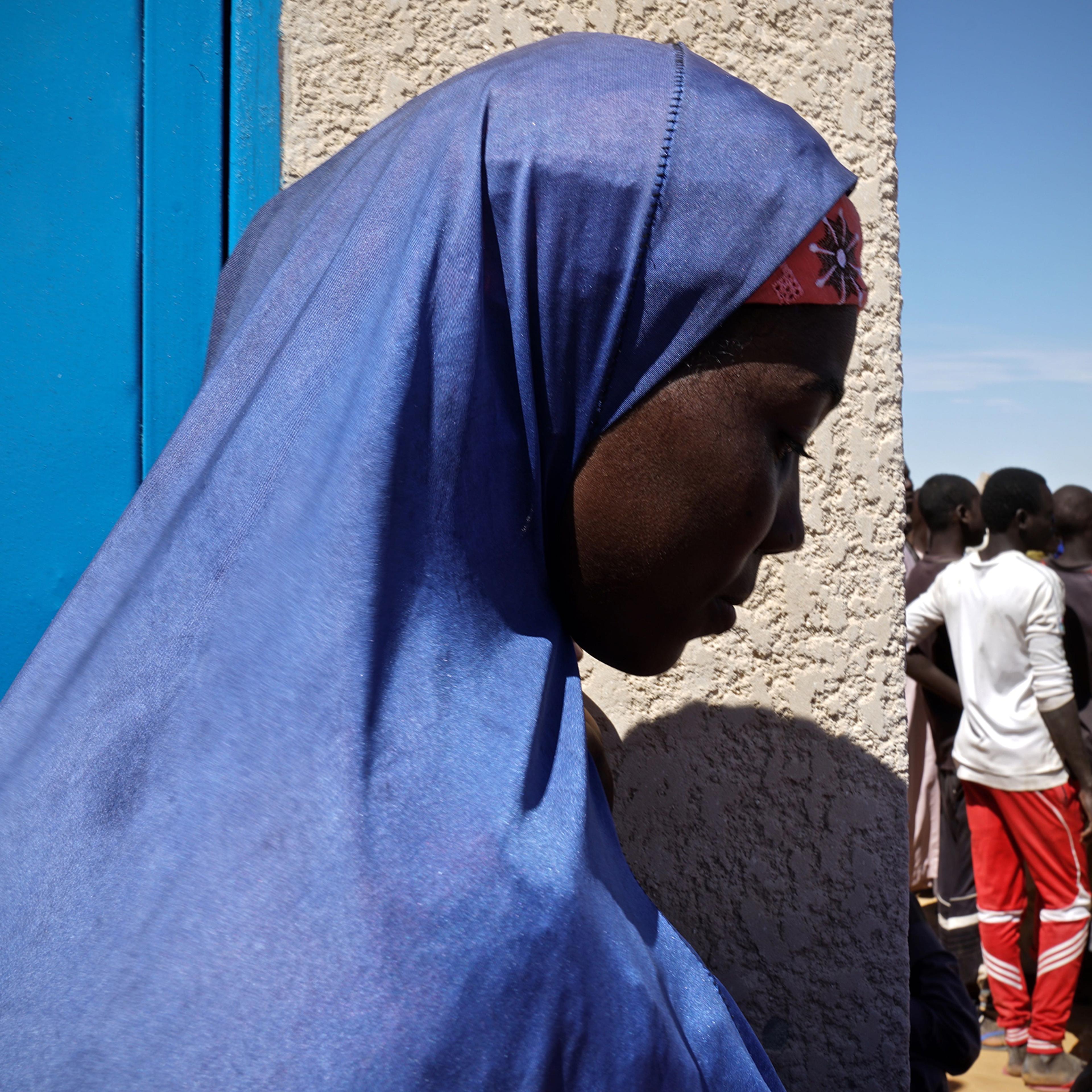 A young Nigerian girl at the growing Awaridi refugee settlement in southeastern Niger.