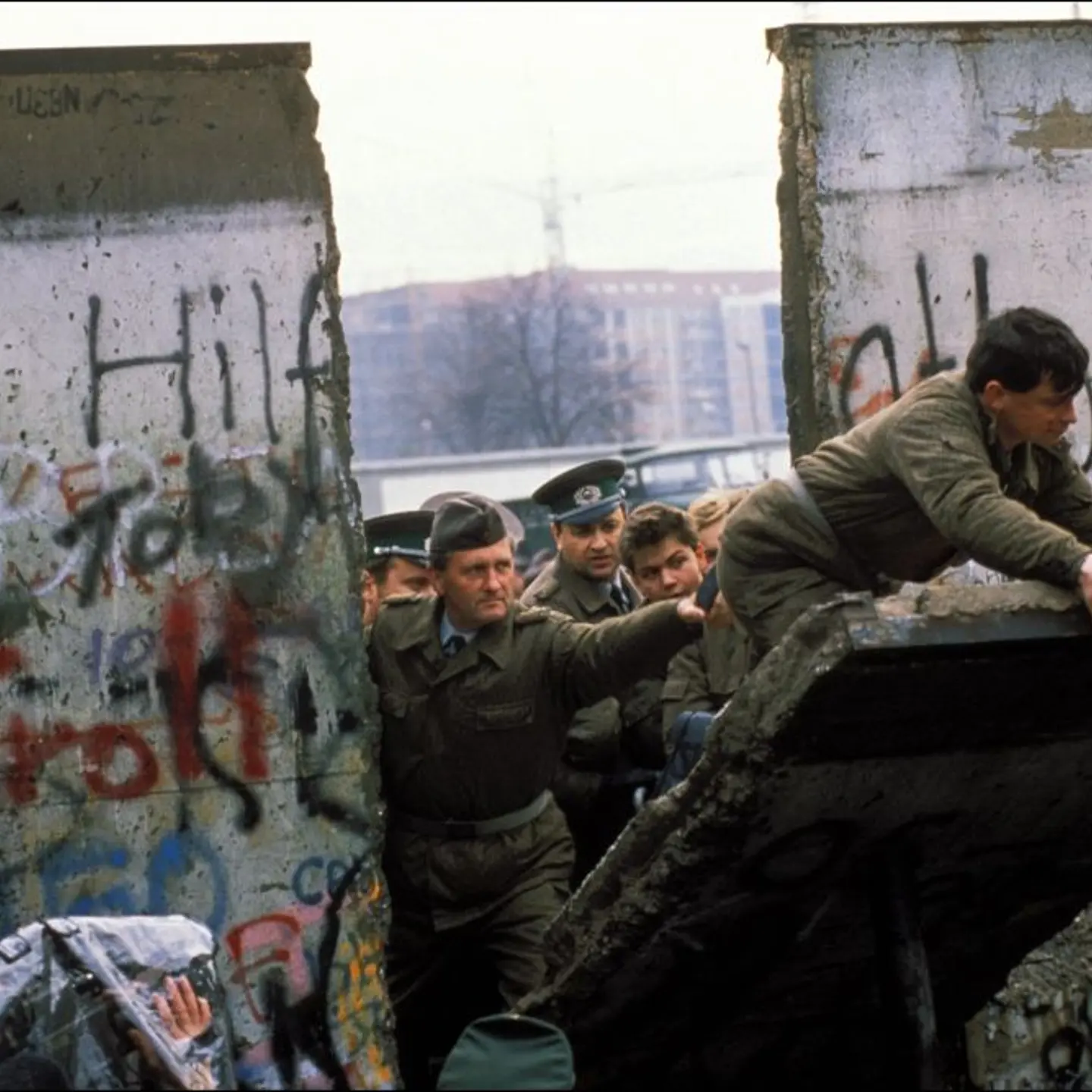 The Berlin Wall opening in Berlin, Germany on Nov. 1989.