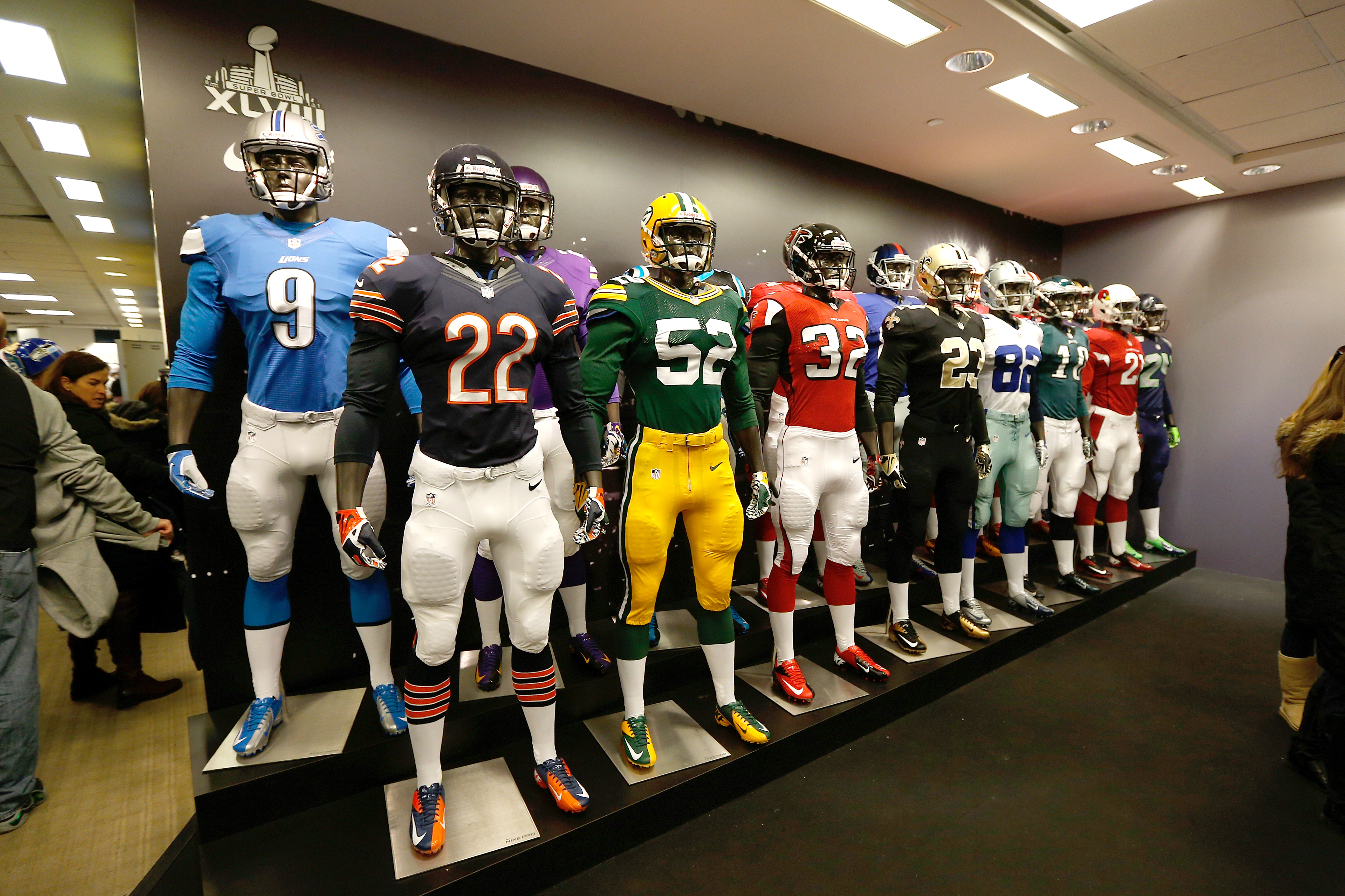 A large display by NIKE at Macy's in New York City, New York on Feb. 1, 2014.
