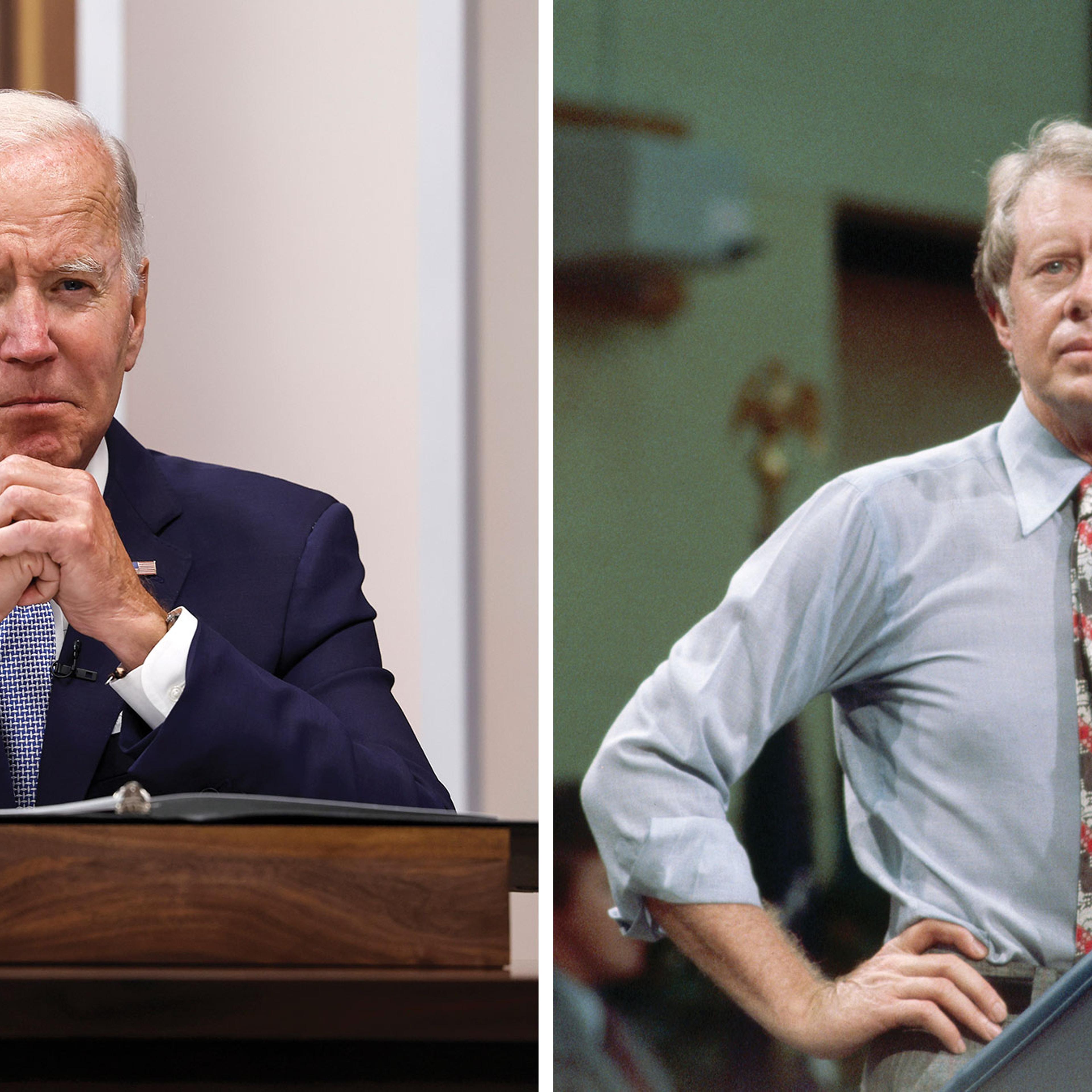 diptych of Presidents Joe Biden and Jimmy Carter