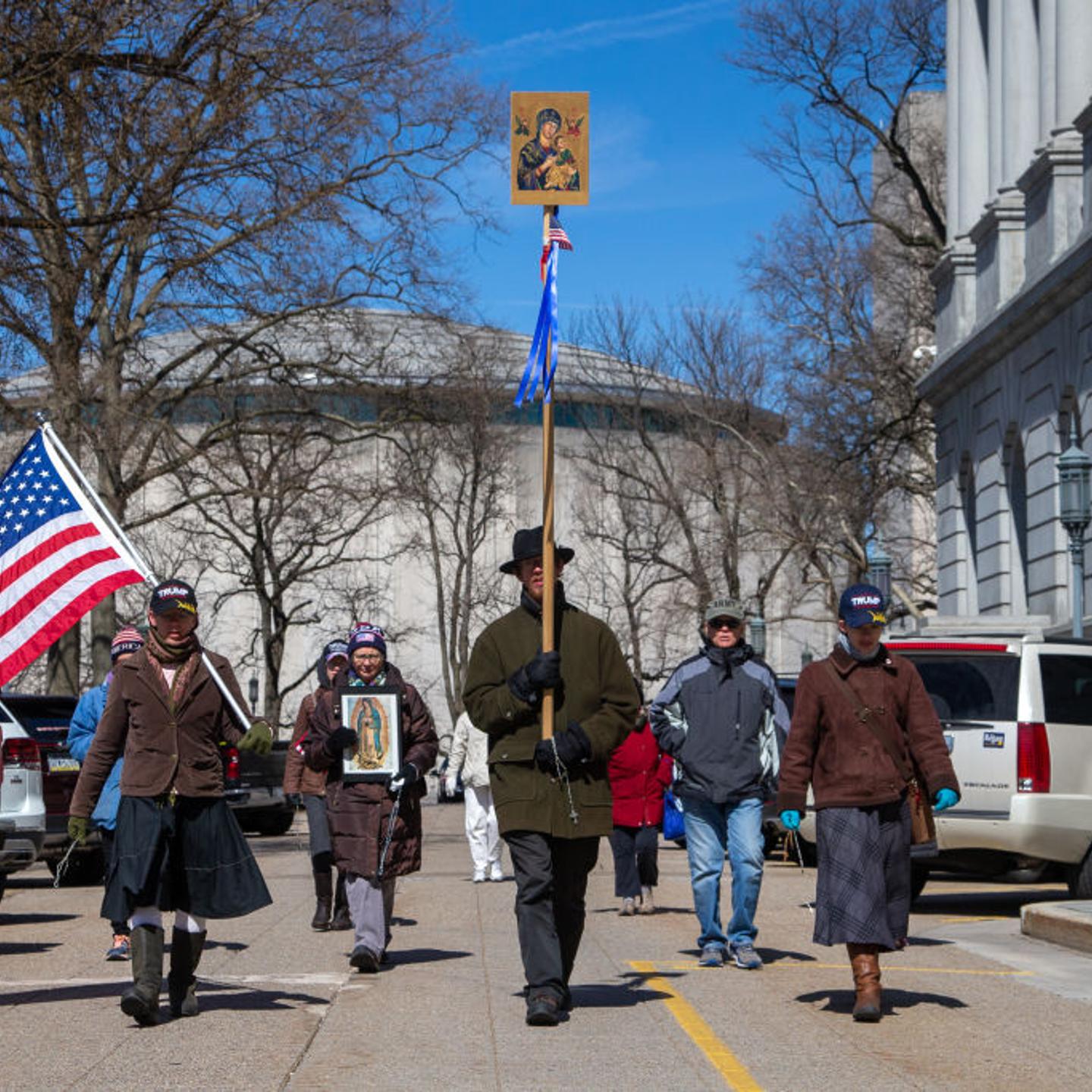 Pro-Trump Christian nationalist Jericho Marchers hold