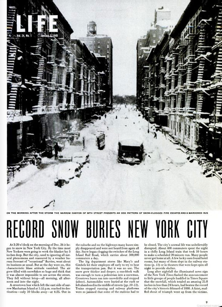 The Great Blizzard of 1947: Photos of New York, Buried in White