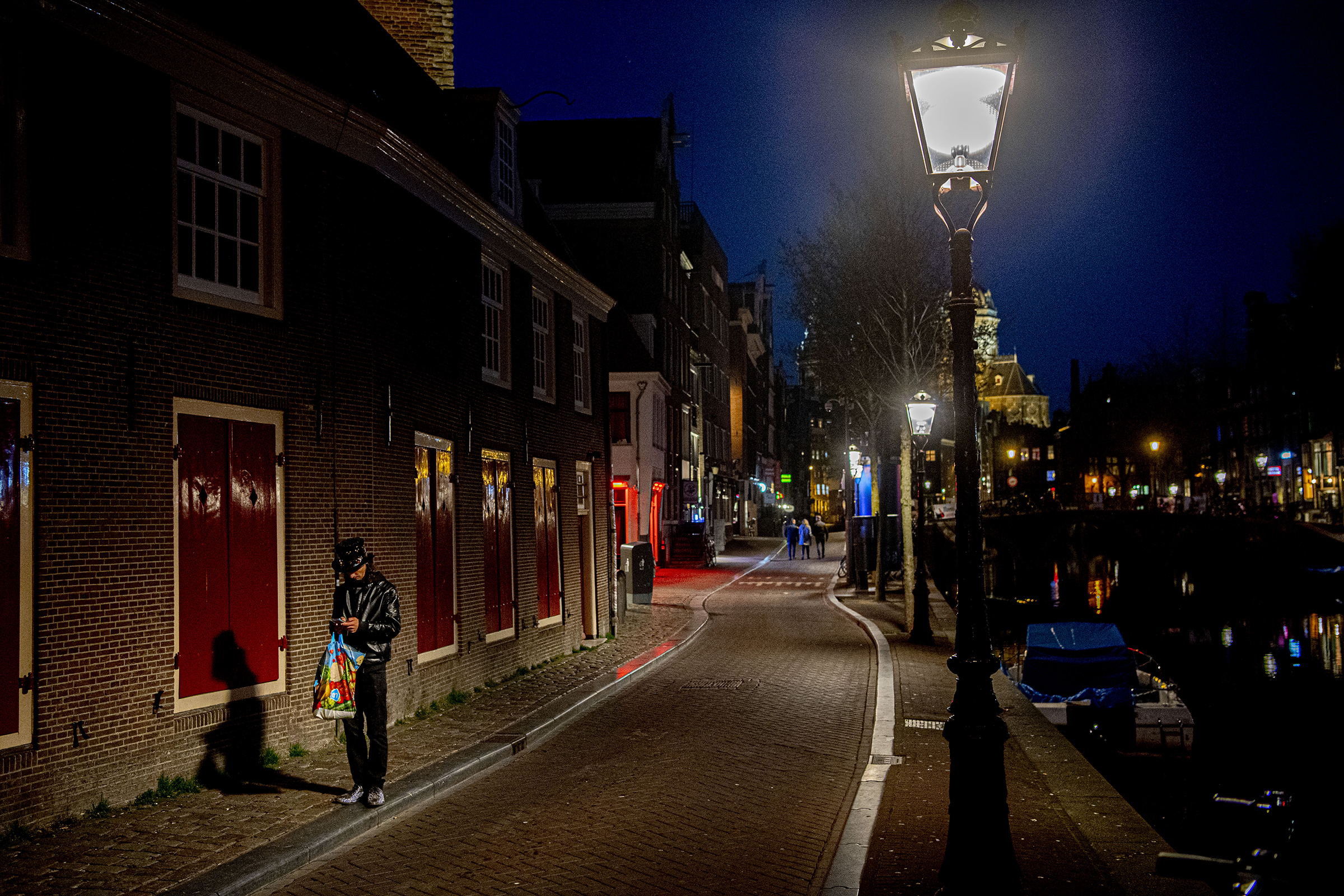 Red light district in Amsterdam, Netherlands - 03 Apr 2020