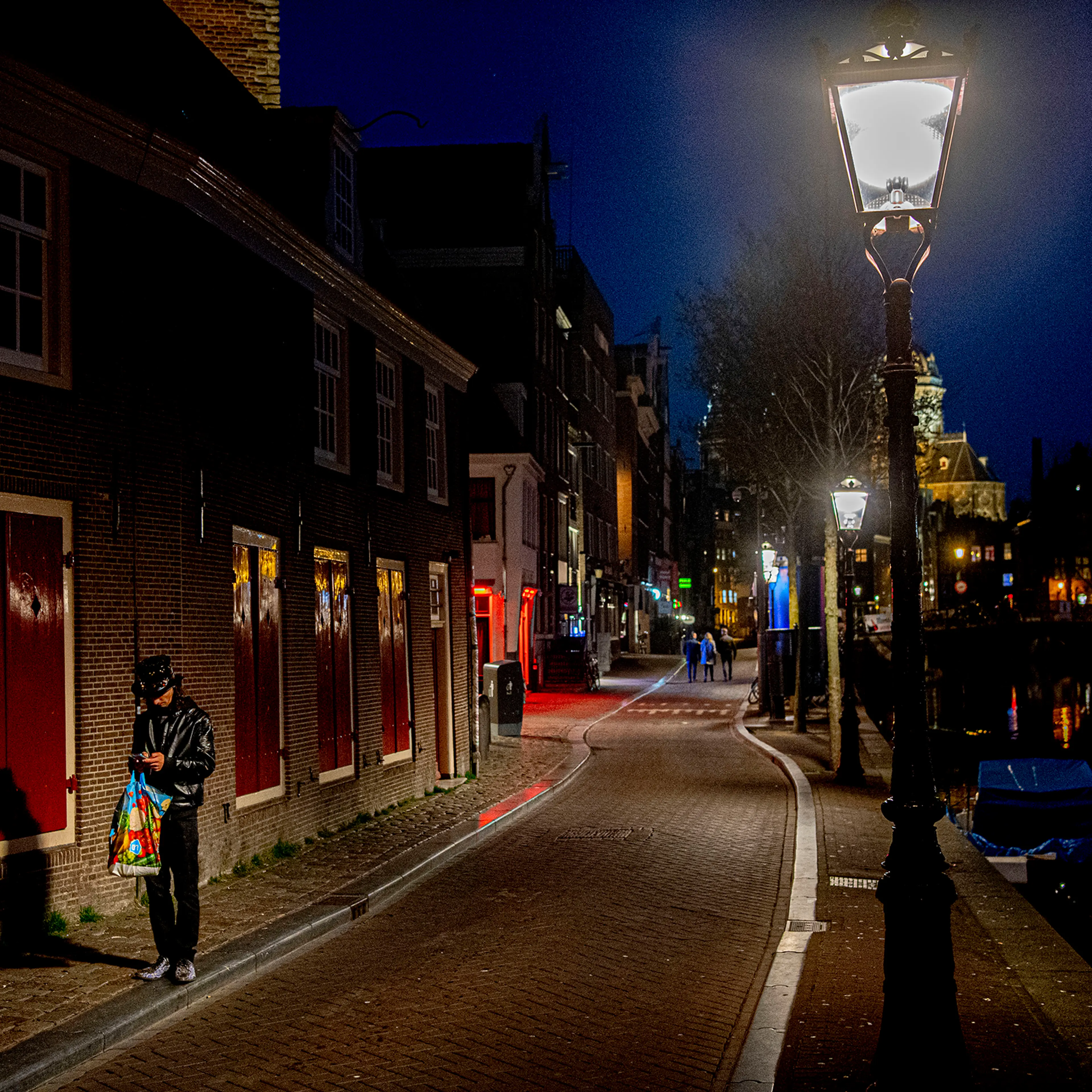 Red light district in Amsterdam, Netherlands - 03 Apr 2020