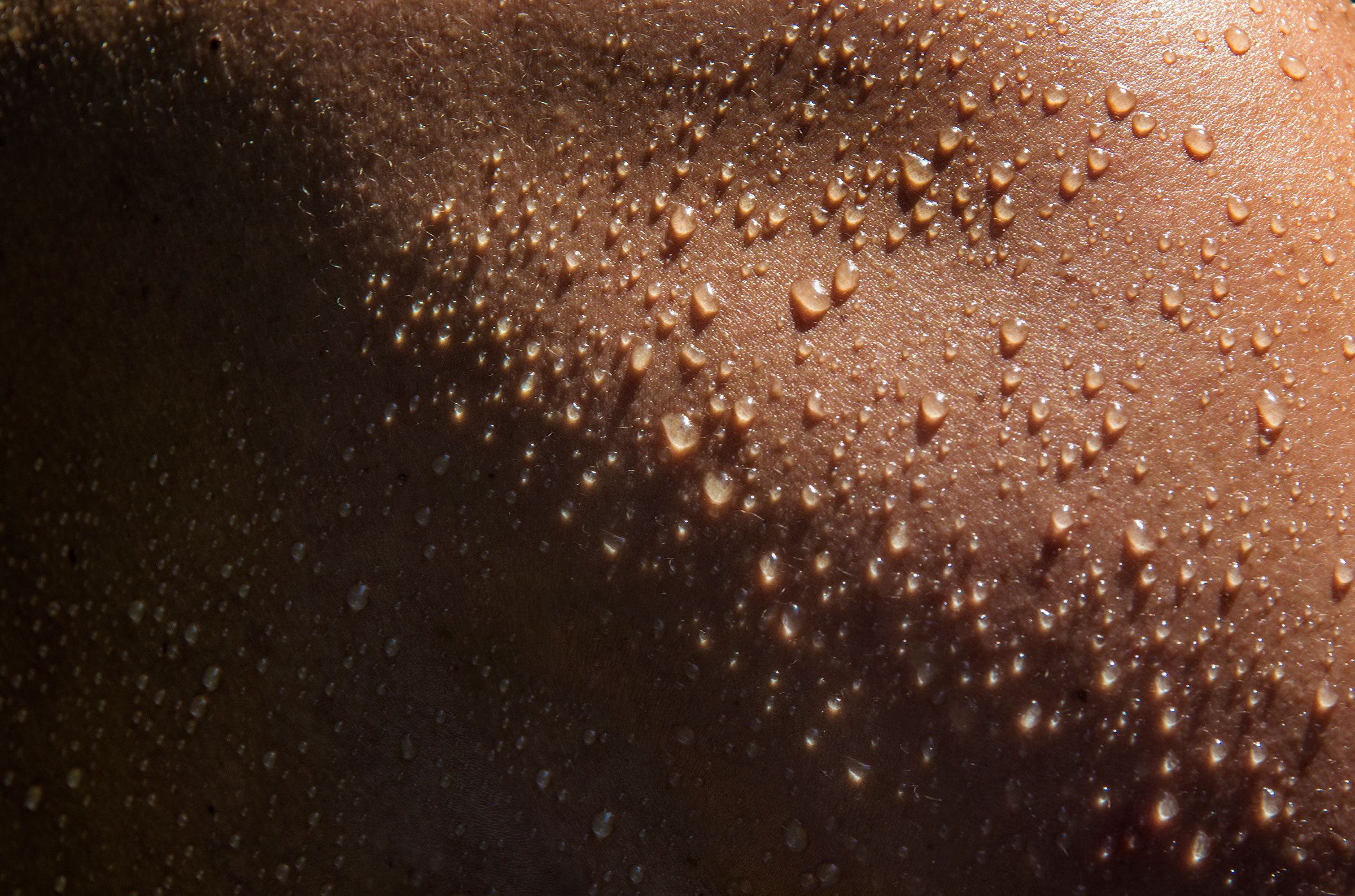Detail of sweat on skin