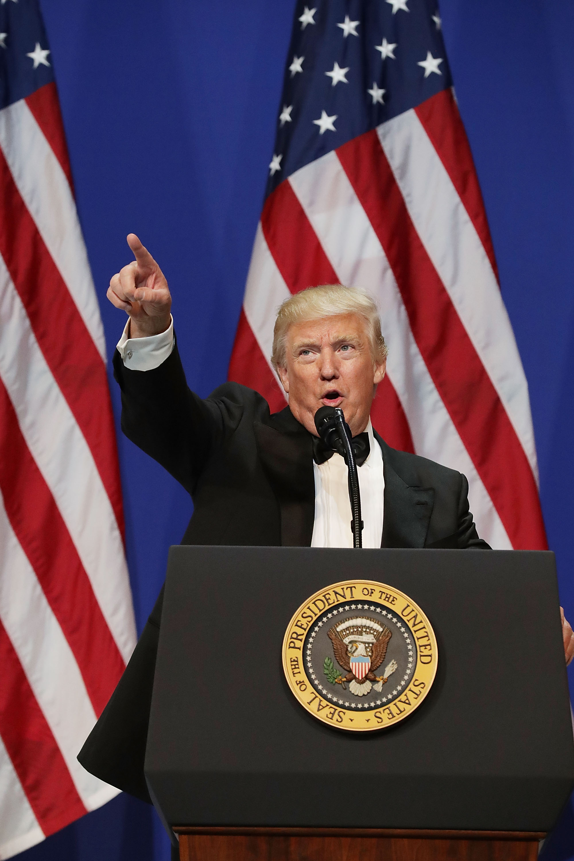 President Donald Trump Attends A Salute To Our Armed Services Ball