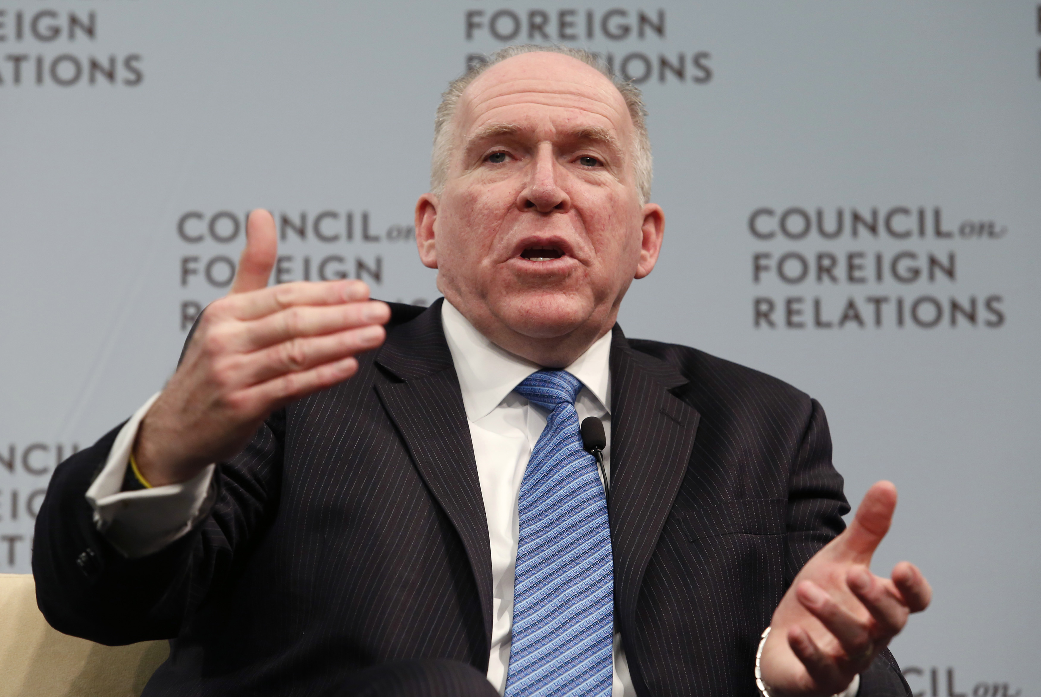 CIA Director John Brennan speaks at a Council on Foreign Relations forum in Washington