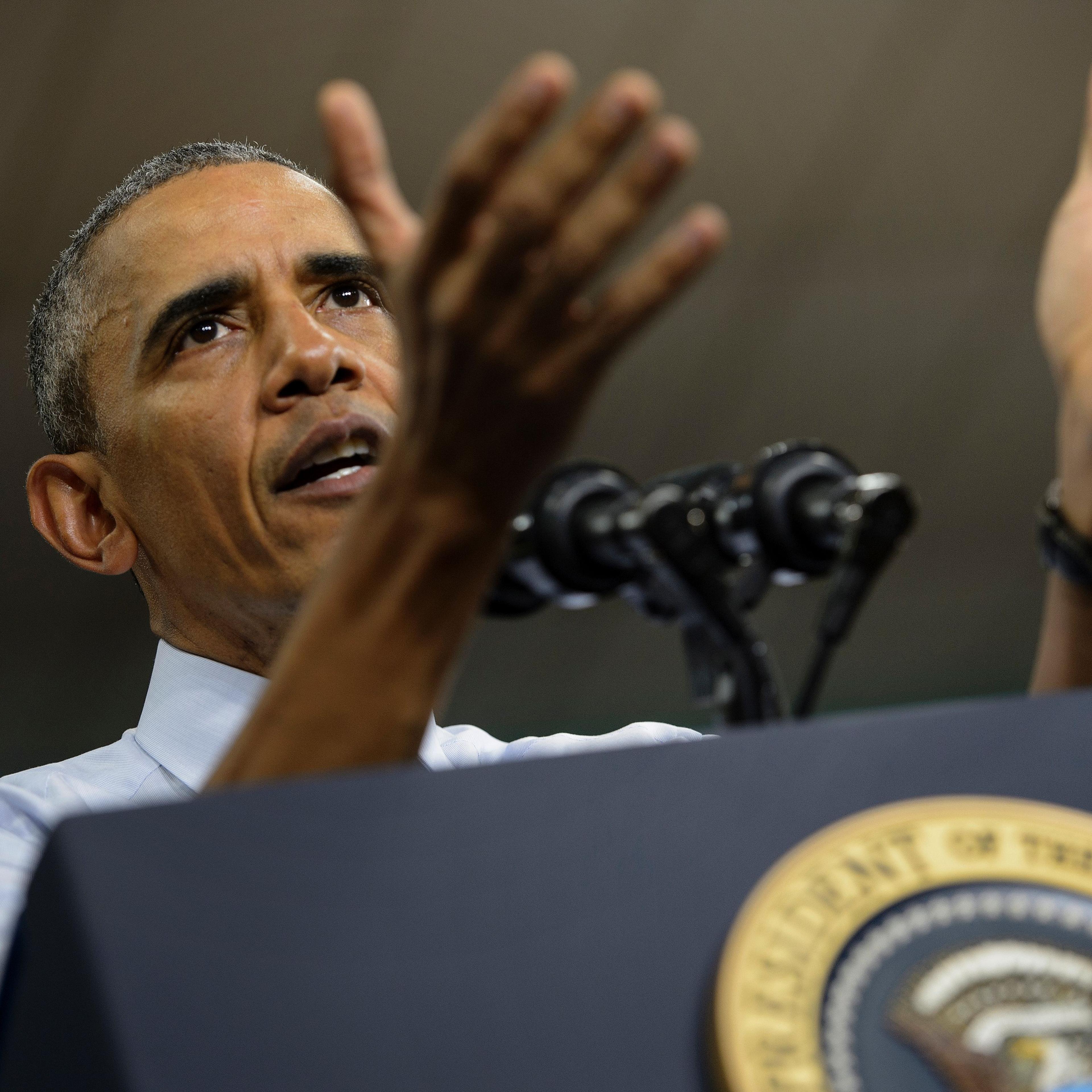 President Barack Obama delivers remarks on the economy at Concord Community High School on June 1, 2016 in Elkhart, Indiana.