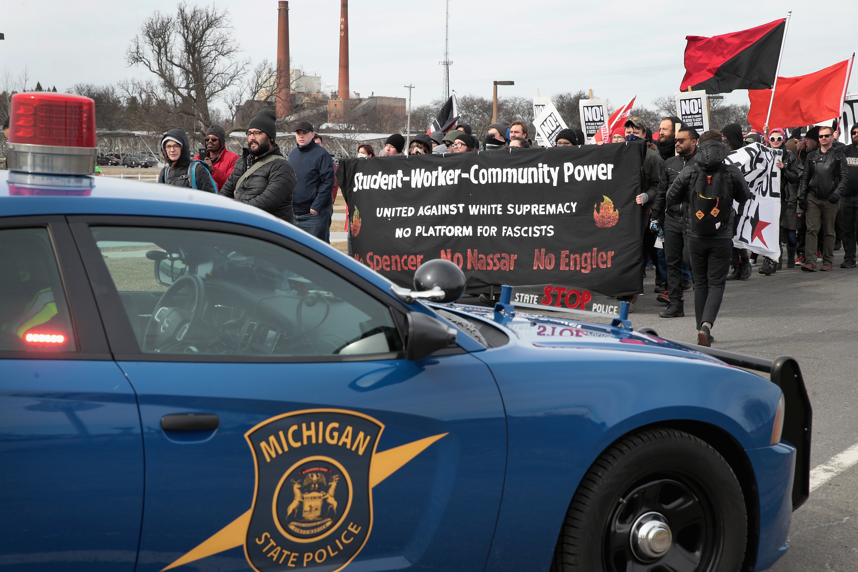 Activists Protest Alt Right Leader Richard Spencer's MSU Appearance