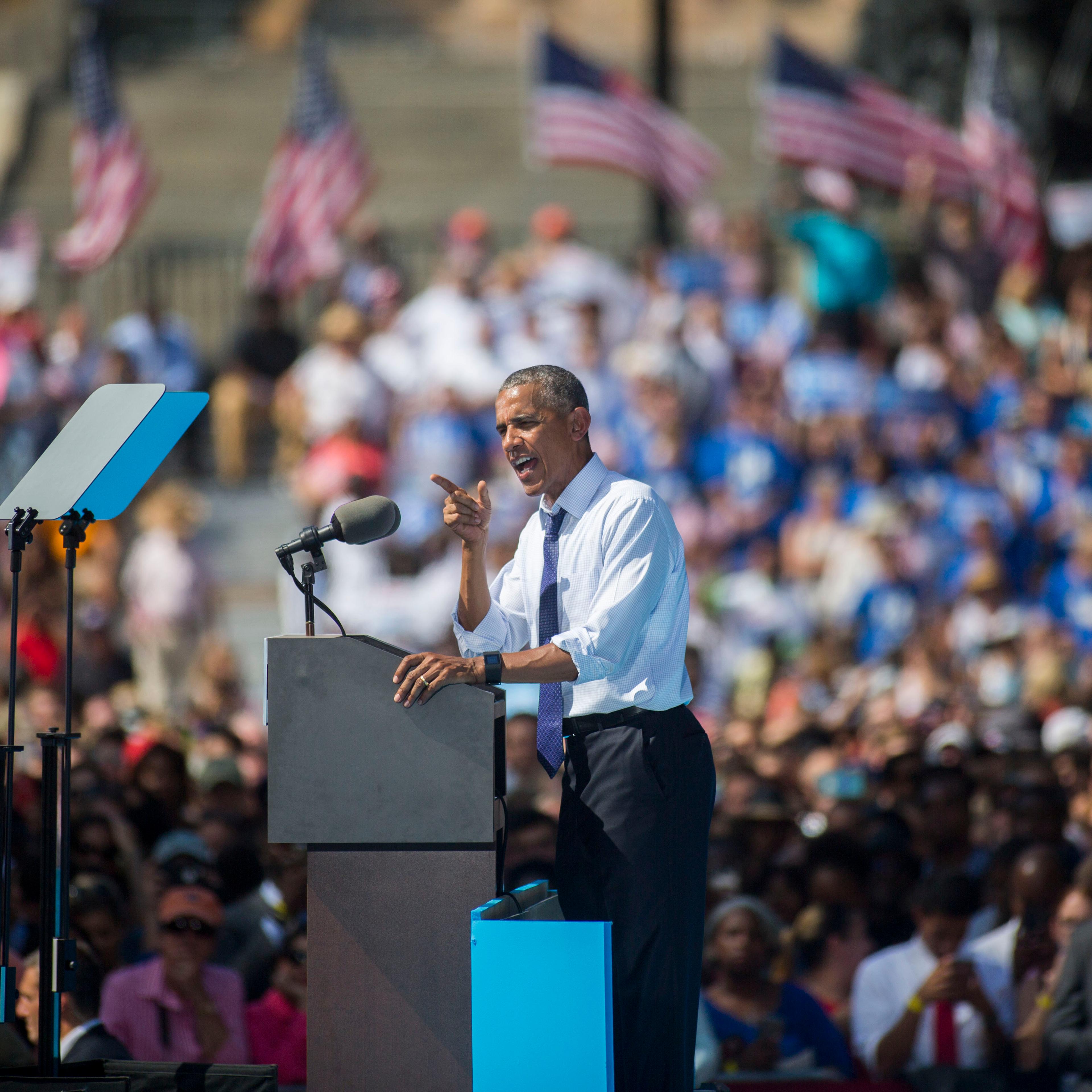 President Obama Campaigns For Hillary Clinton In Philadelphia
