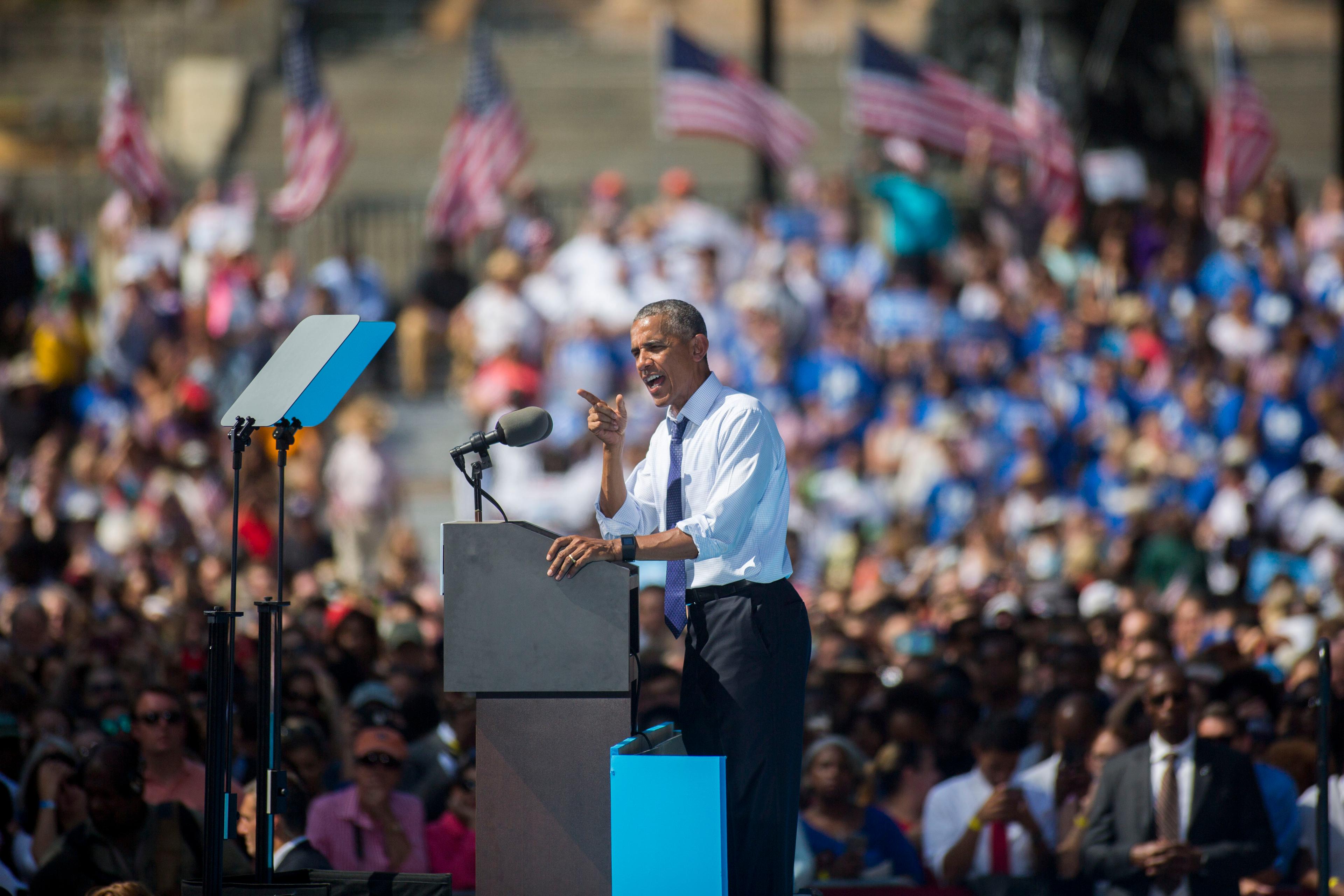 President Obama Campaigns For Hillary Clinton In Philadelphia