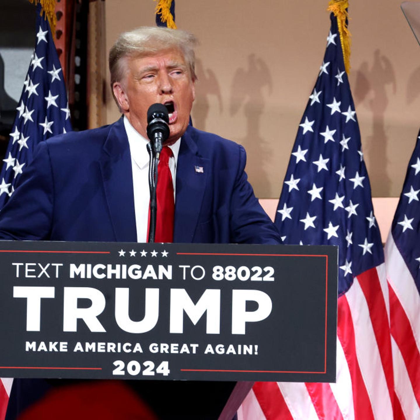 Former President Donald Trump Speaks In Clinton, Michigan