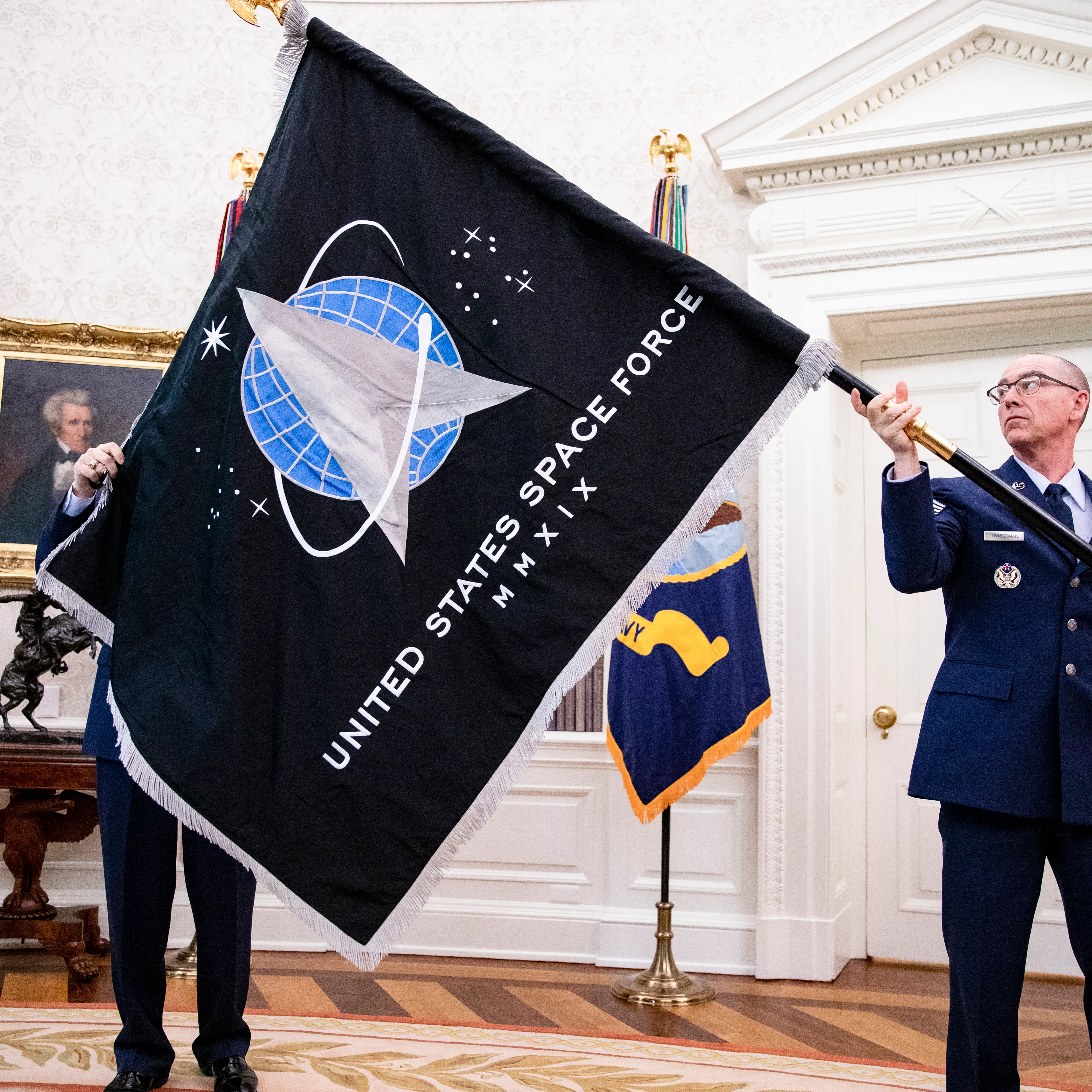 President Trump Signs An Armed Forces Day Proclamation And Participates In U.S. Space Force Flag Presentation
