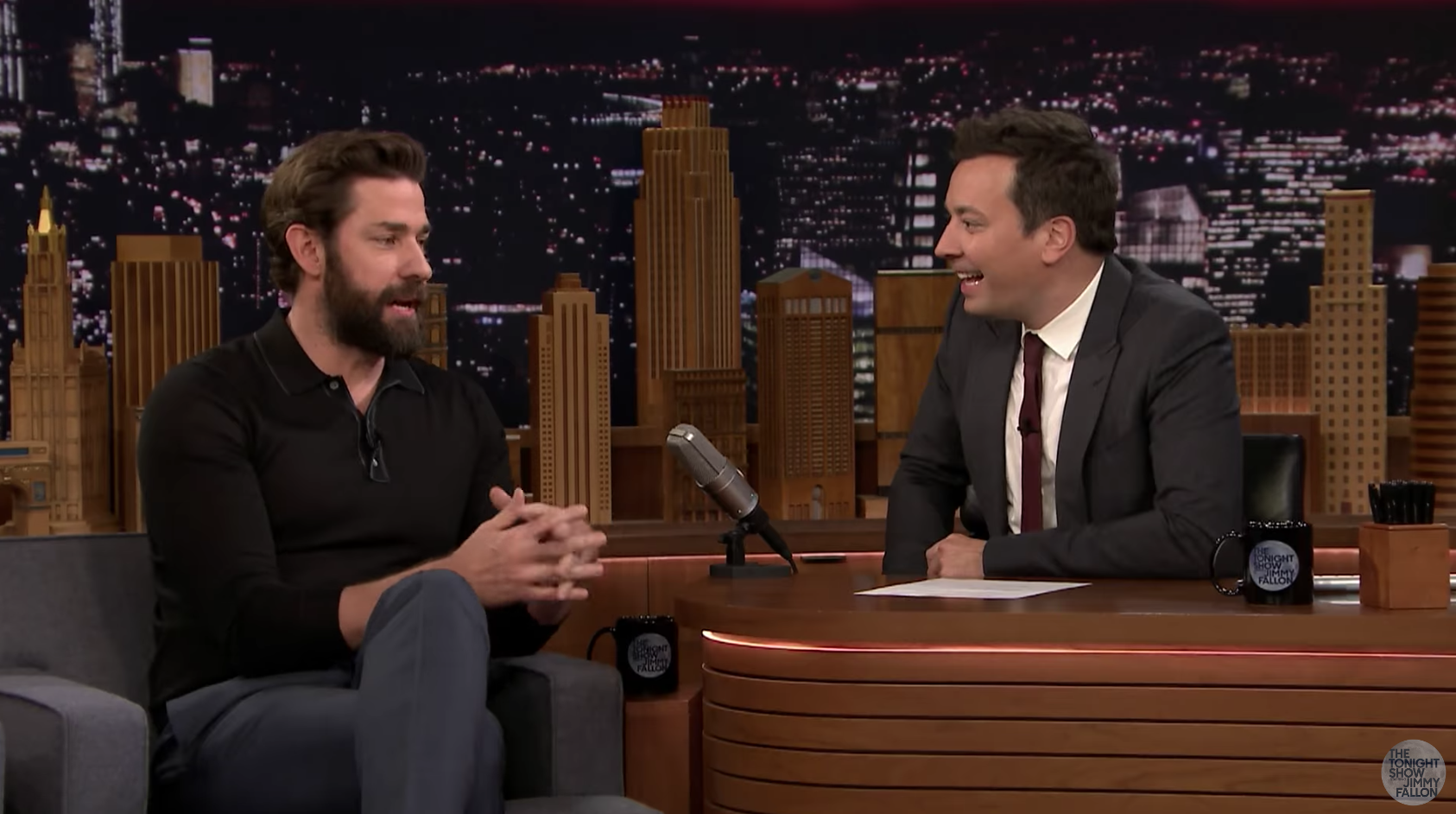 john krasinski talking about emily blunt jimmy fallon