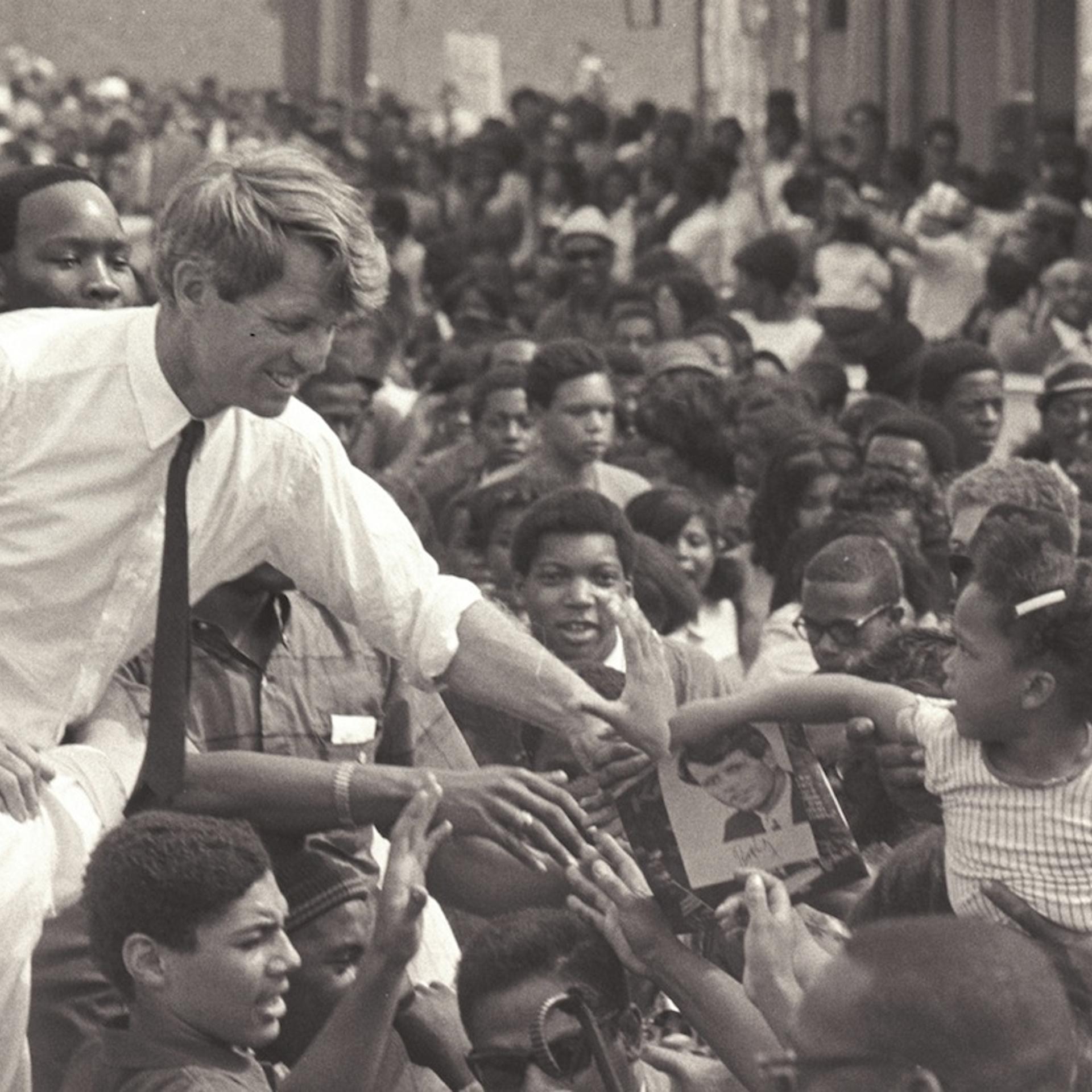 Kennedy Campaigns In Detroit