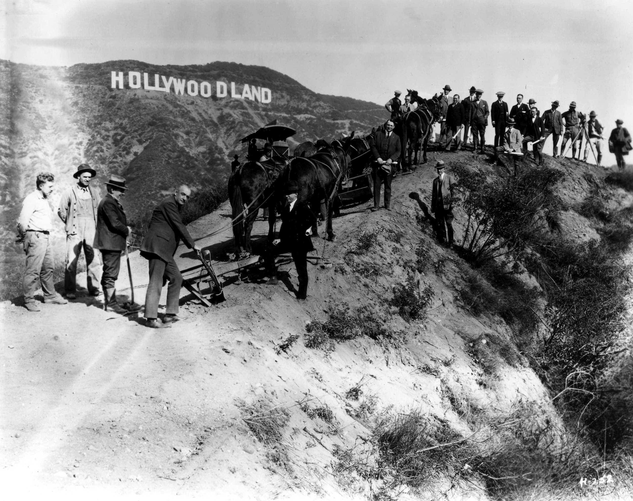 Dedication of the sign, 1923.