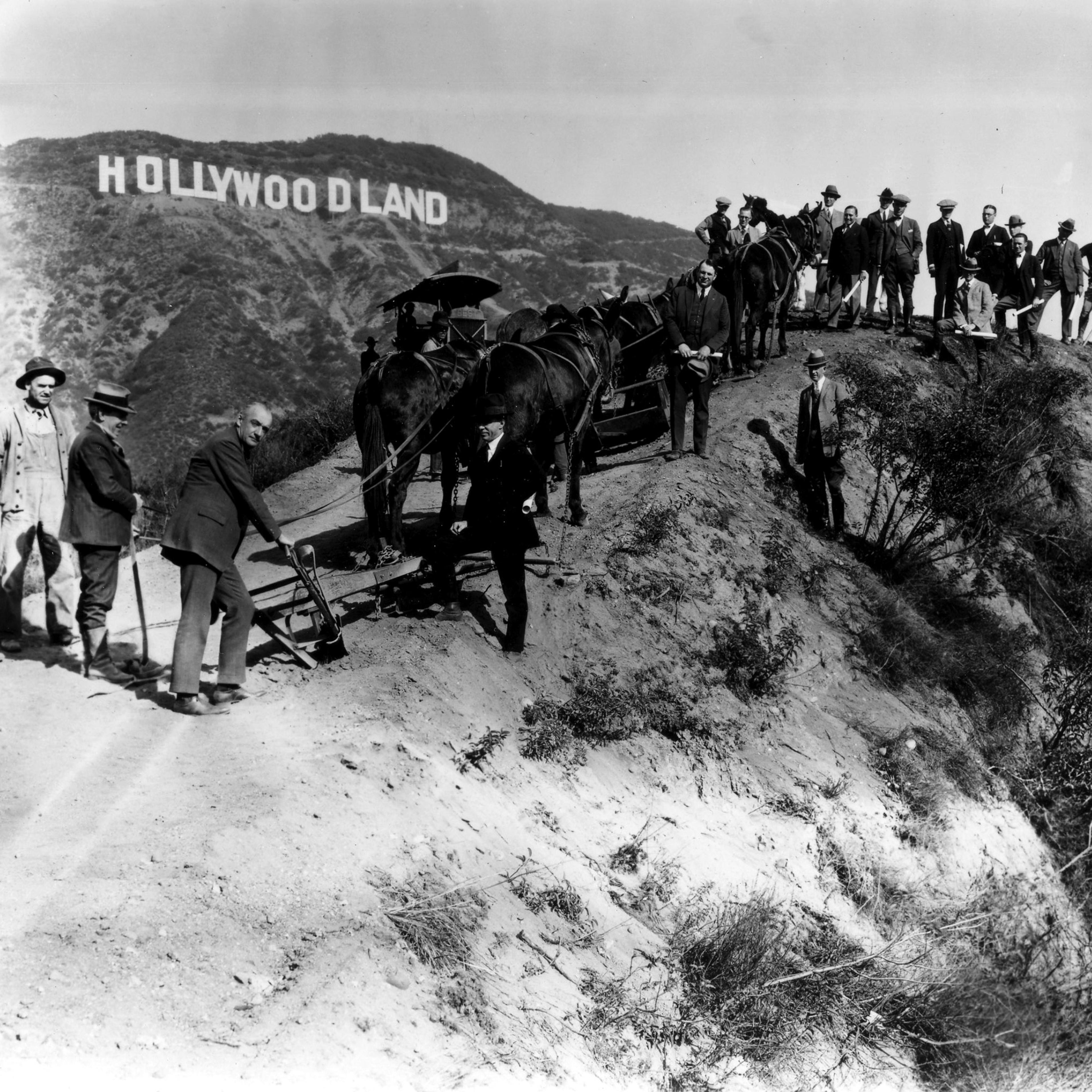 Dedication of the sign, 1923.
