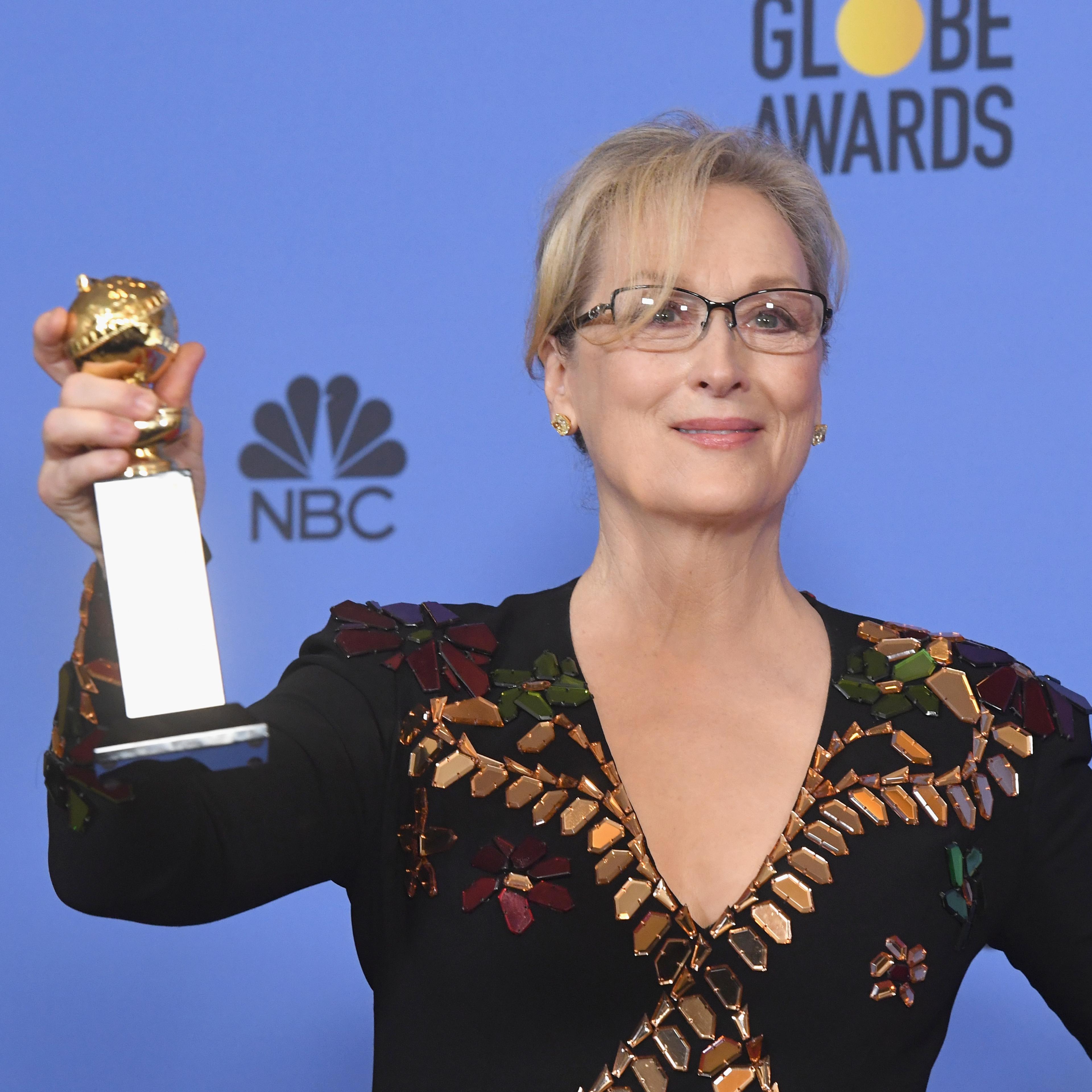 Actress Meryl Streep, recipient of the Cecil B. DeMille Award, poses in the press room during the 74th Annual Golden Globe Awards at The Beverly Hilton Hotel on January 8, 2017 in Beverly Hills, California.