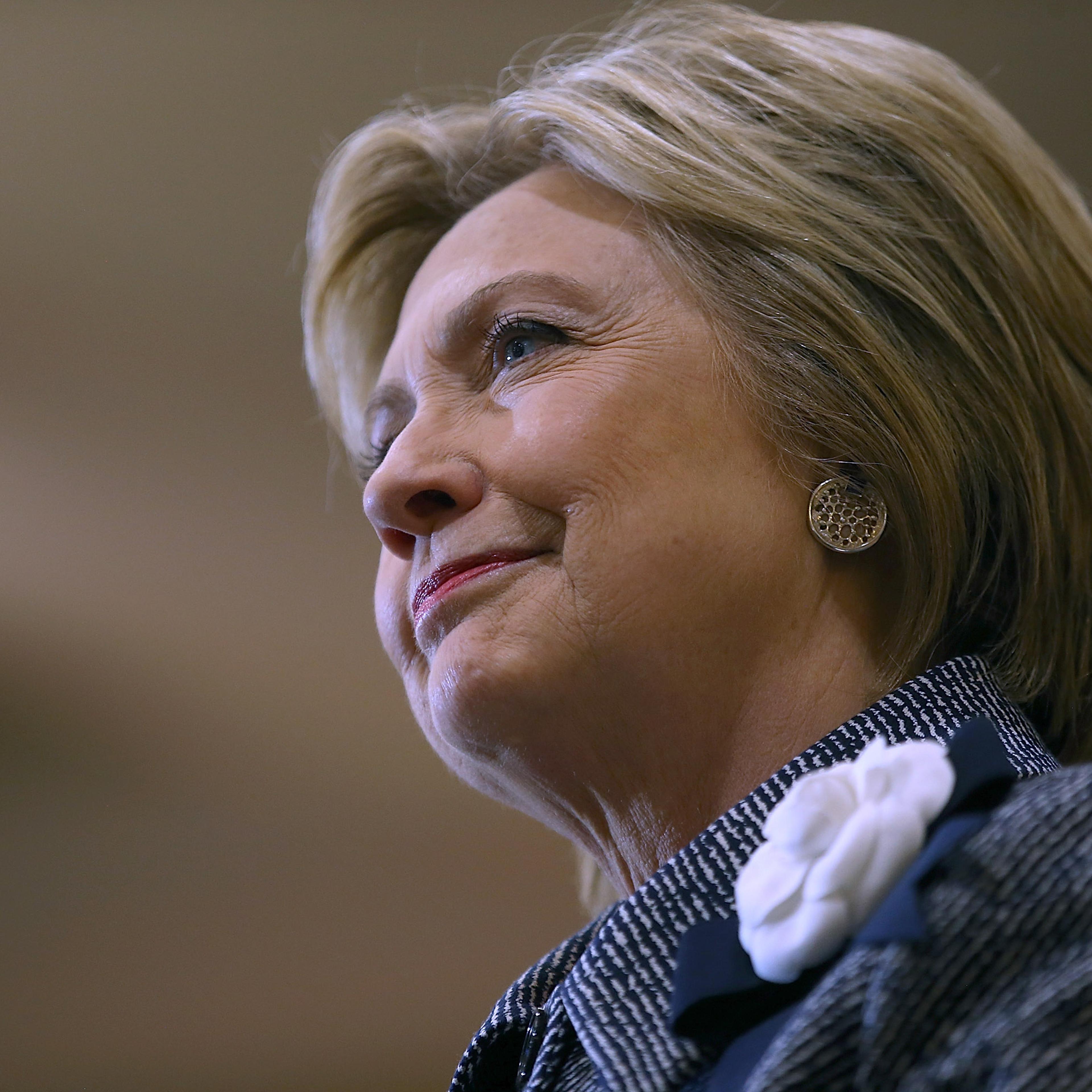 Democratic presidential candidate Hillary Clinton attends a "Get Out the Vote" event at the Chicago Journeymen Plumbers Local Union in Chicago on March 14, 2016.