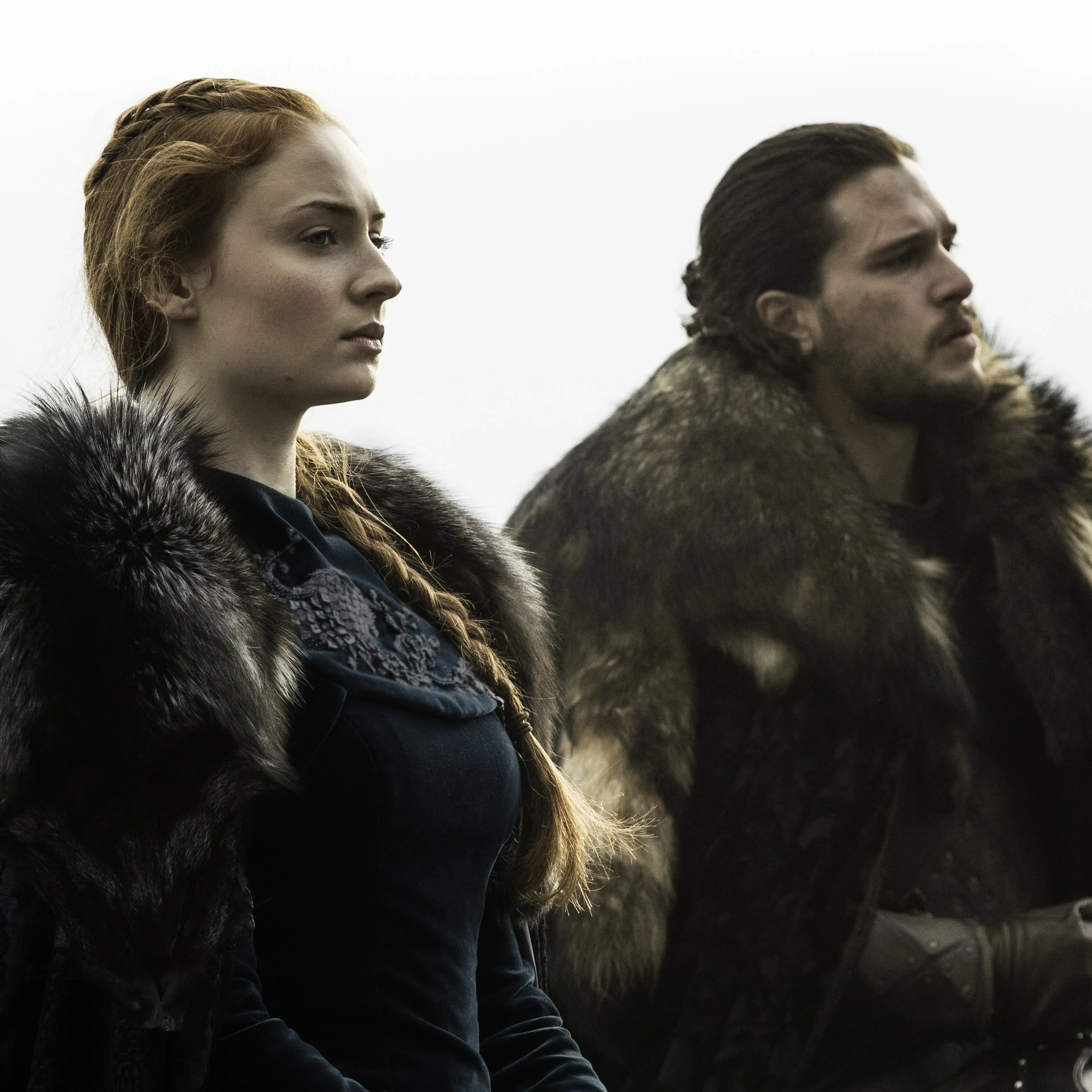 Sophie Turner and Kit Harington in Game of Thrones, season 6, episode 9.
