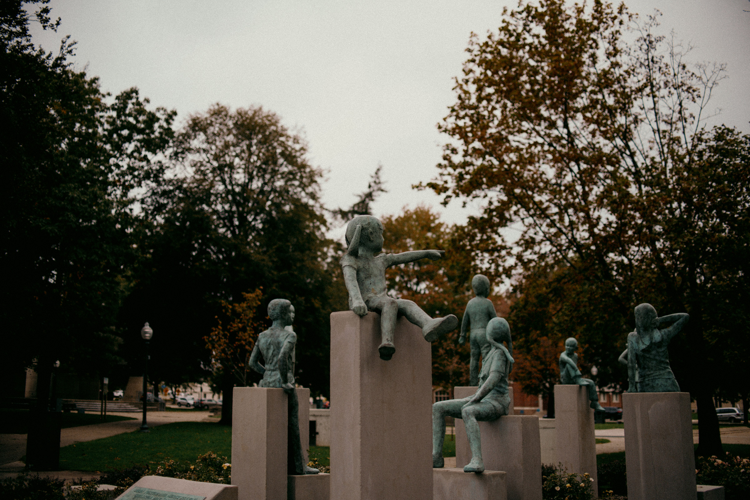 A sculpture in the renovated Bronson Park.