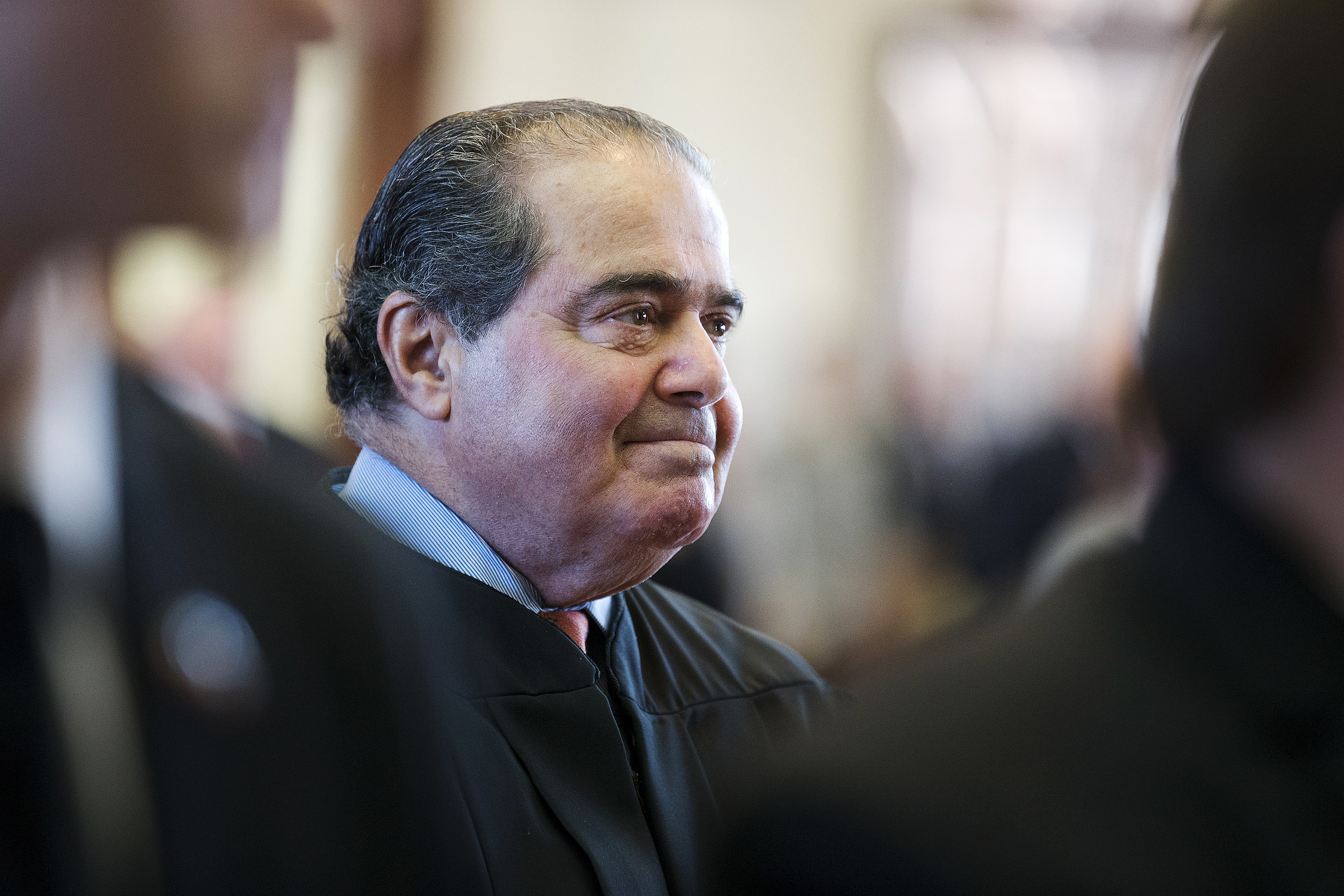 This Nov. 12, 2013 photo shows Supreme Court Justice Antonin Scalia during the investiture of Texas Supreme Court Chief Justice Nathan Hecht at the Texas Capitol in Austin.