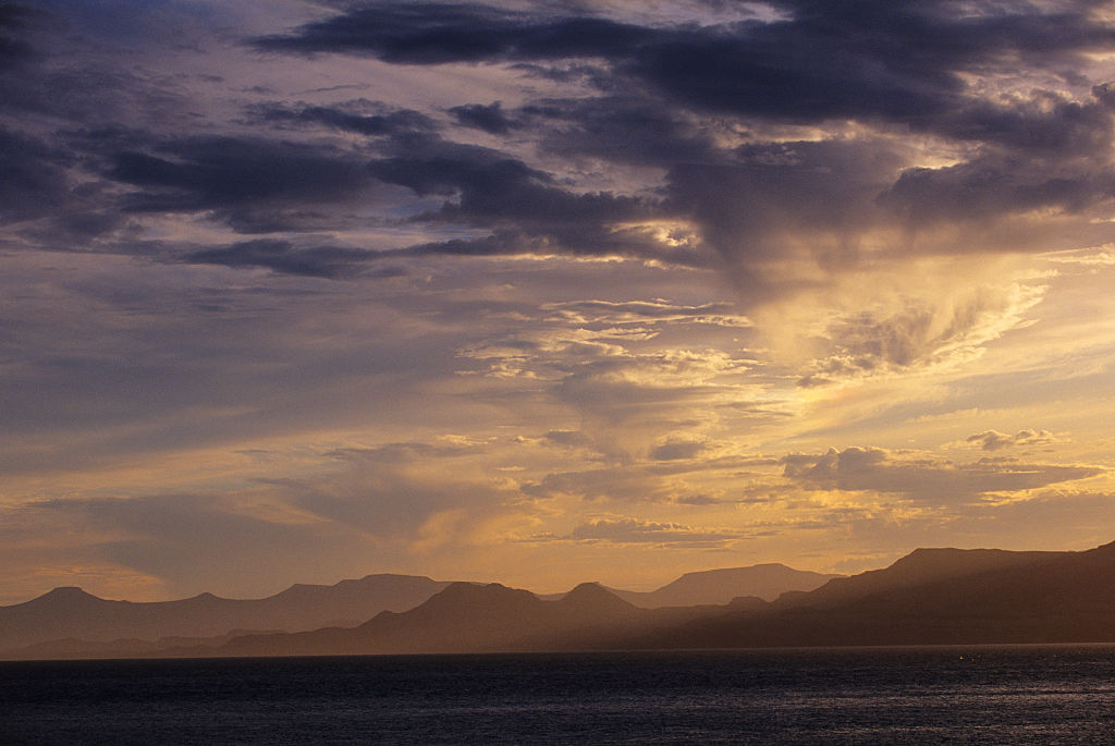 Sunset with beautiful cloud formations at San Francisco