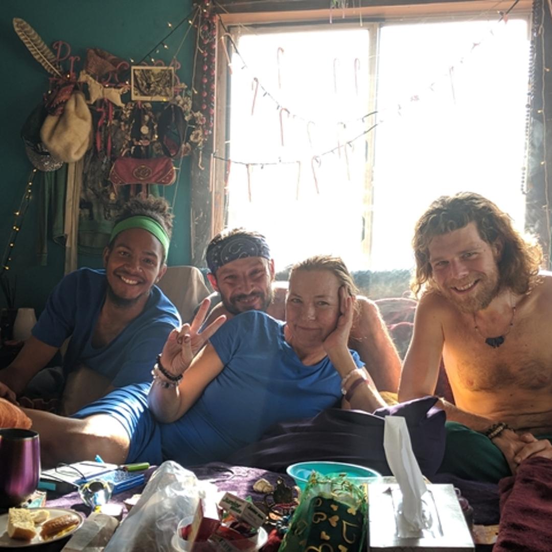 Amy Carlson with followers