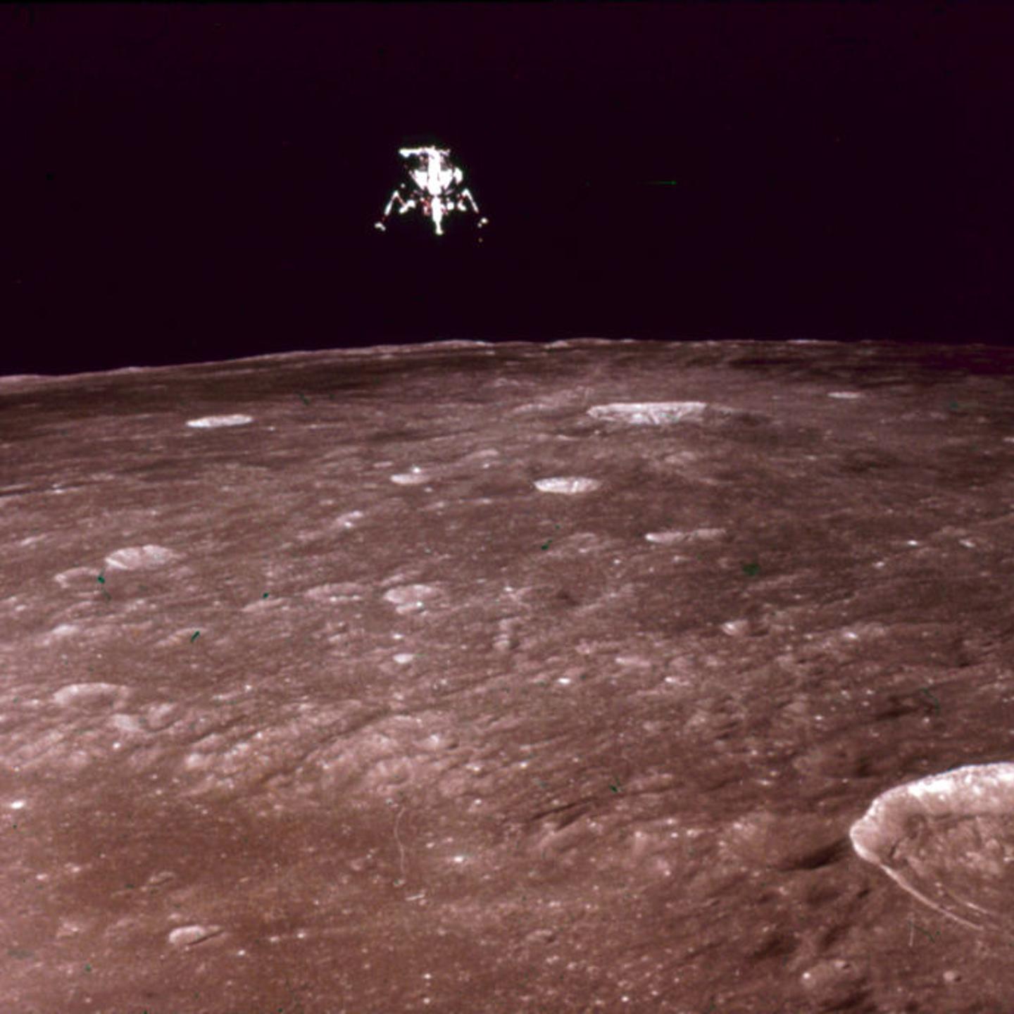 Apollo 12's Lunar Module Above The Moon