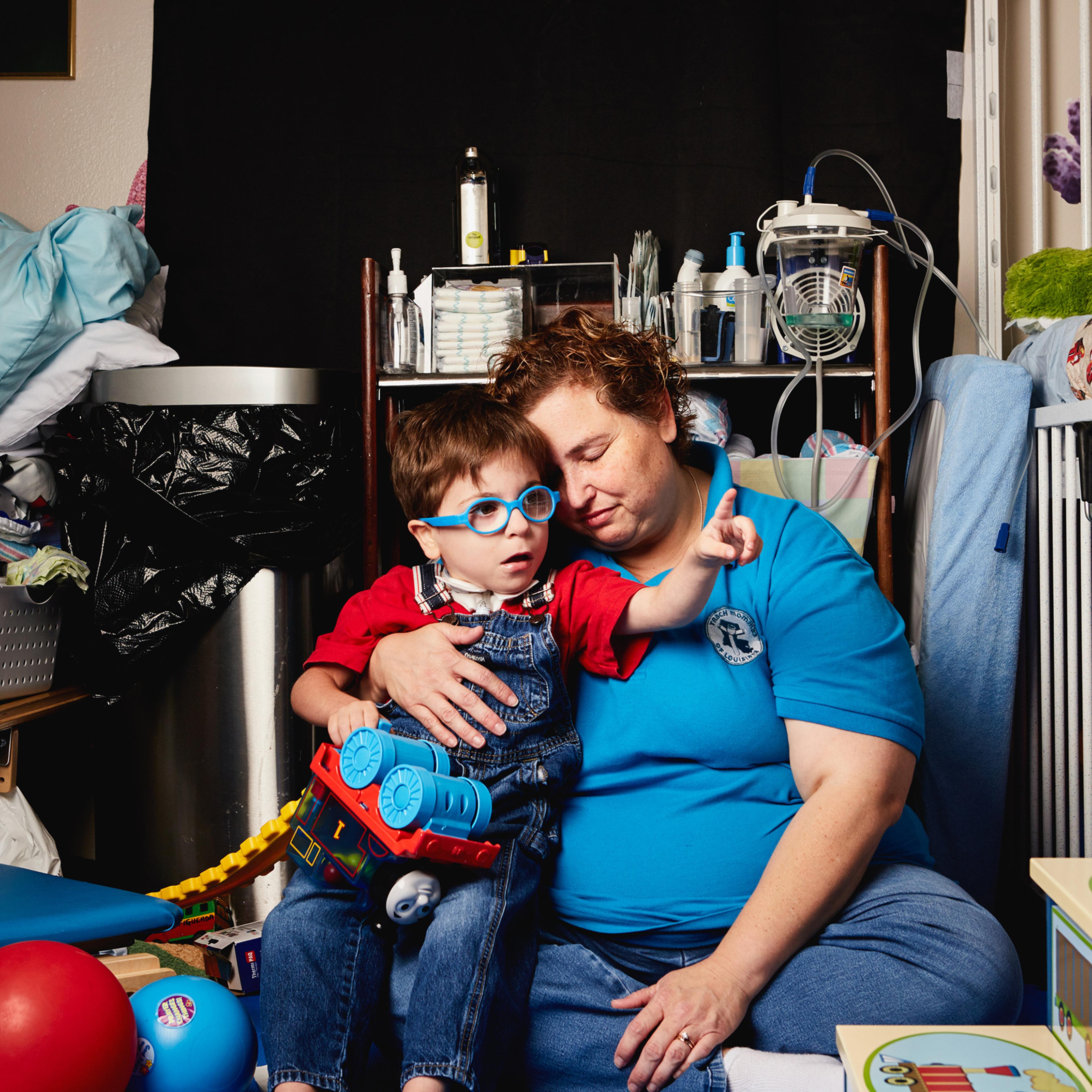 Angéla Lorio with her son John Paul appear at their home in Baton Rouge, LA on July 8, 2017.