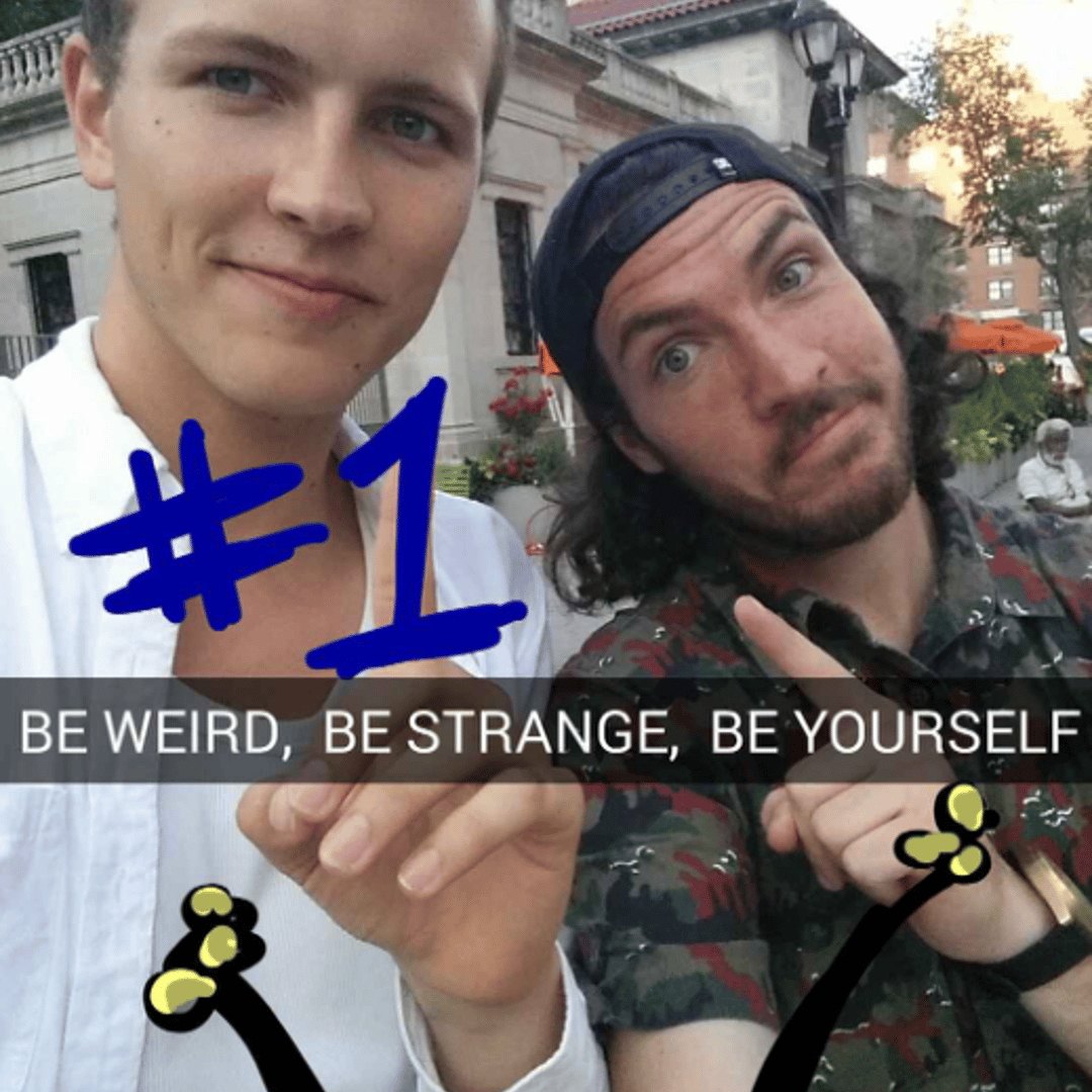 Snapchat stars Jerome Jarre and Shonduras pose in a Snapchat