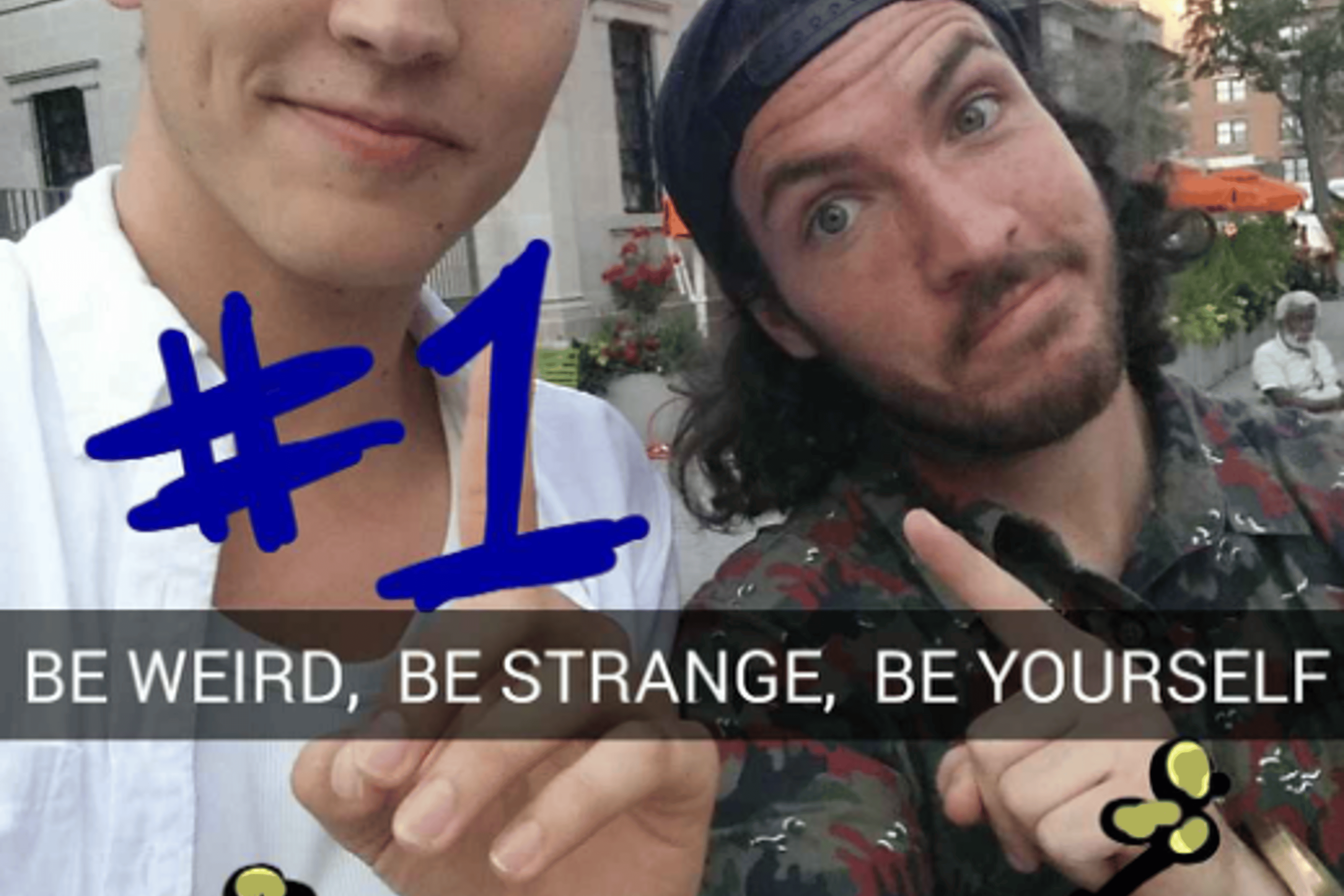 Snapchat stars Jerome Jarre and Shonduras pose in a Snapchat