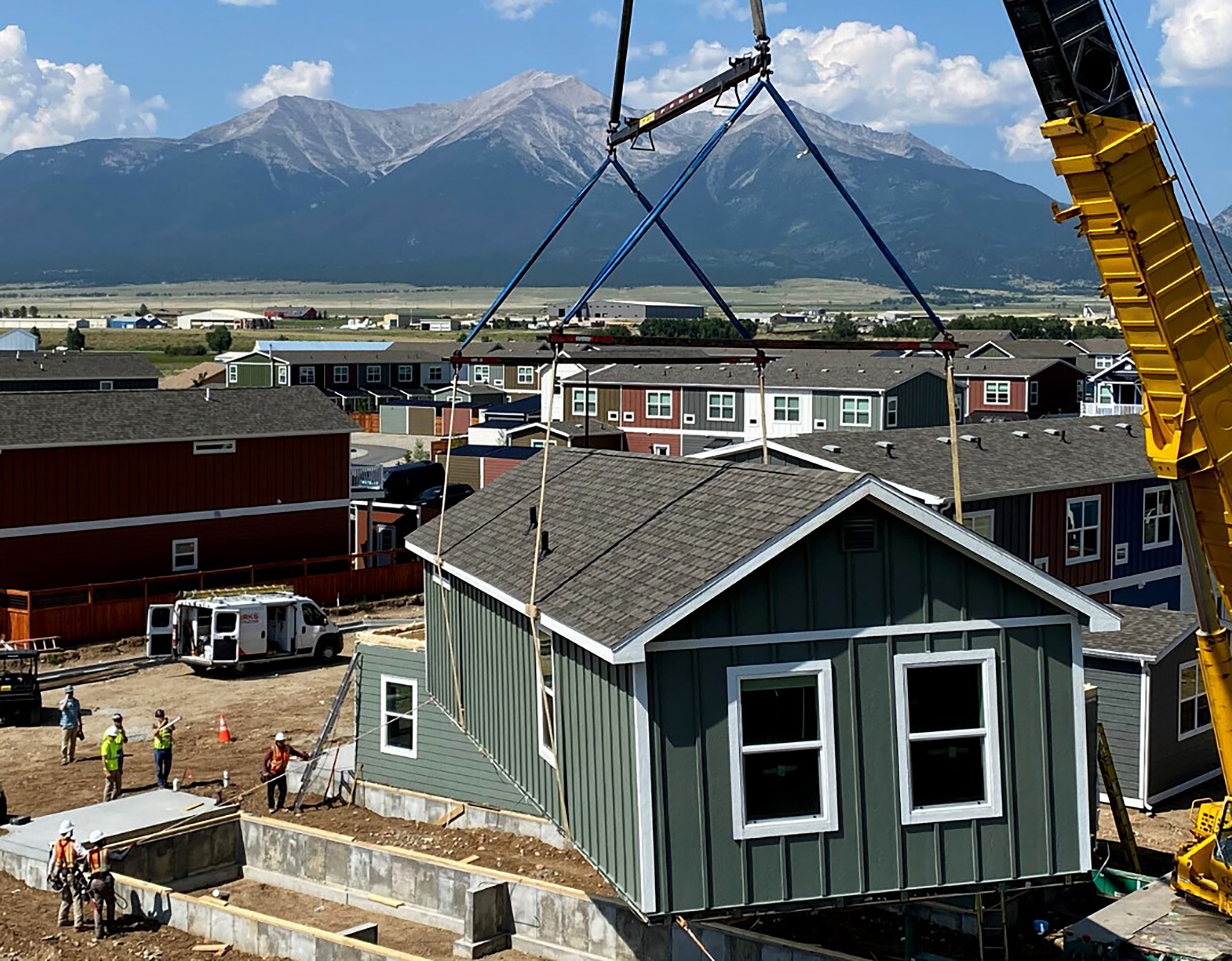 Fading West's factory-produced homes are shipped to their permanent location at costs of up to 25% cheaper than comparable traditionally-built homes, making homes more accessible during a housing crisis.