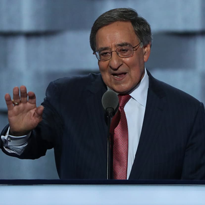 Former Defense Secretary Leon Panetta speaks on the third day of the Democratic National Convention at the Wells Fargo Center, July 27, 2016 in Philadelphia, Pennsylvania.
