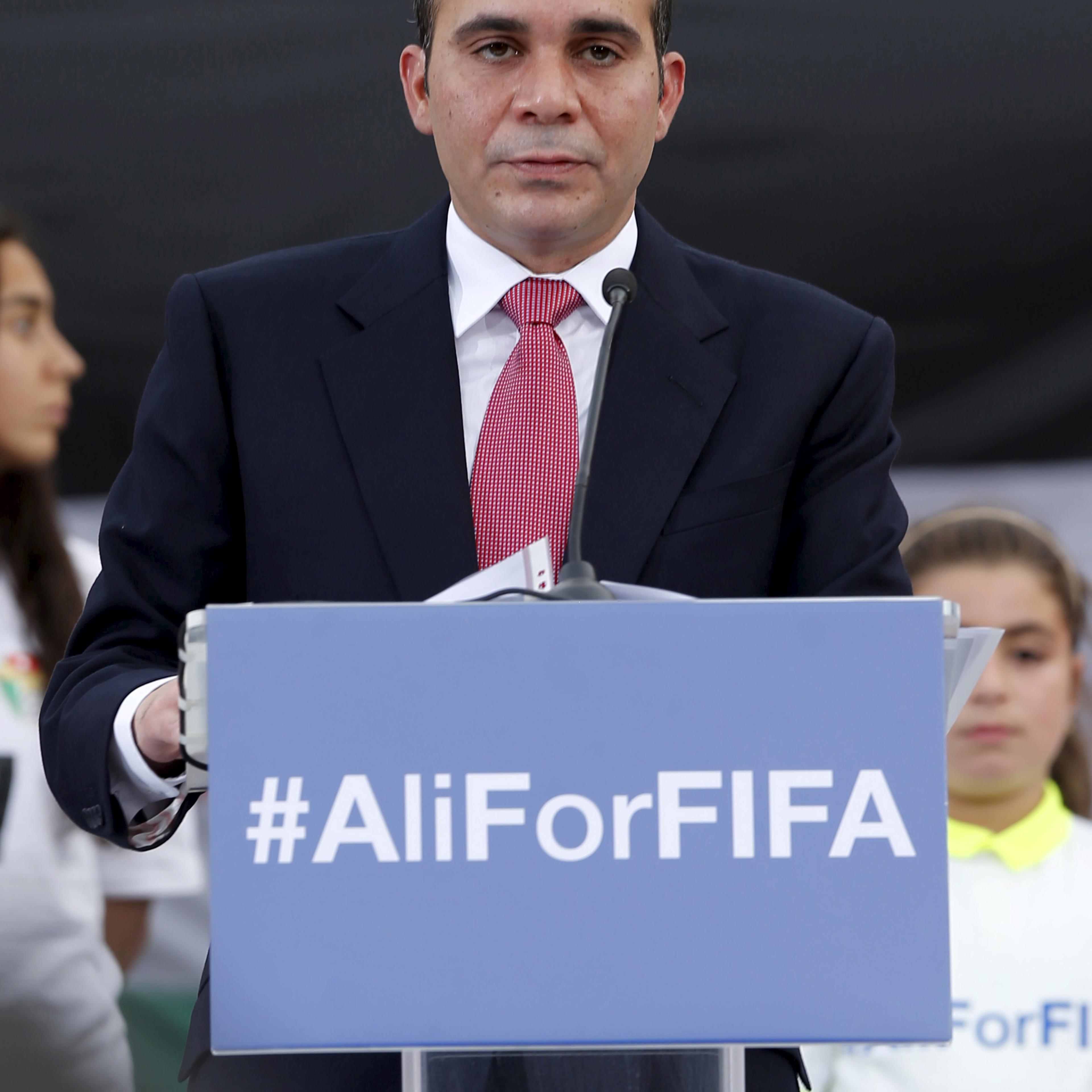 Prince Ali Bin Al Hussein of Jordan speaks at the Roman Amphitheatre area in Amman