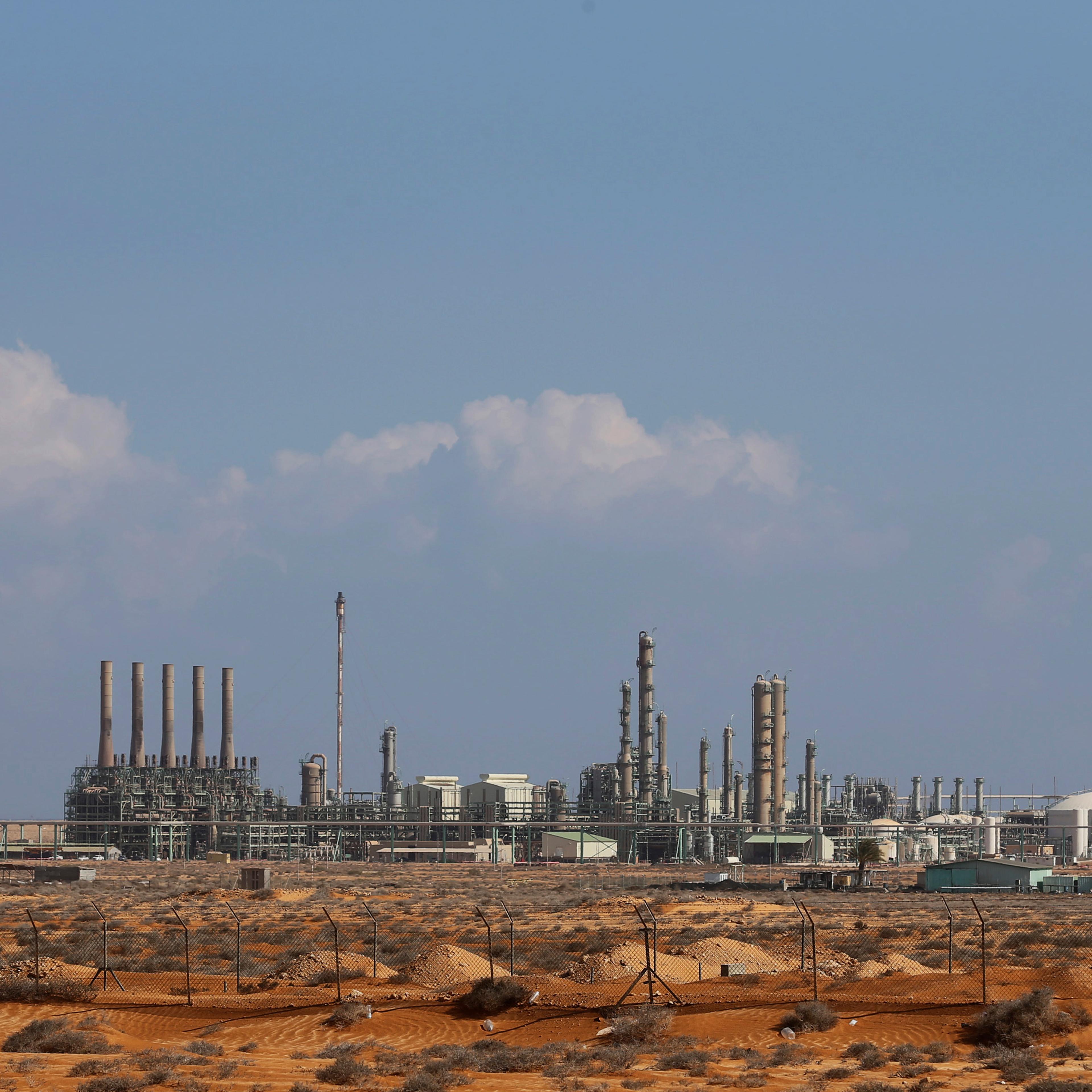 General view of the industrial zone at the oil port of Ras Lanuf on March 11, 2014.