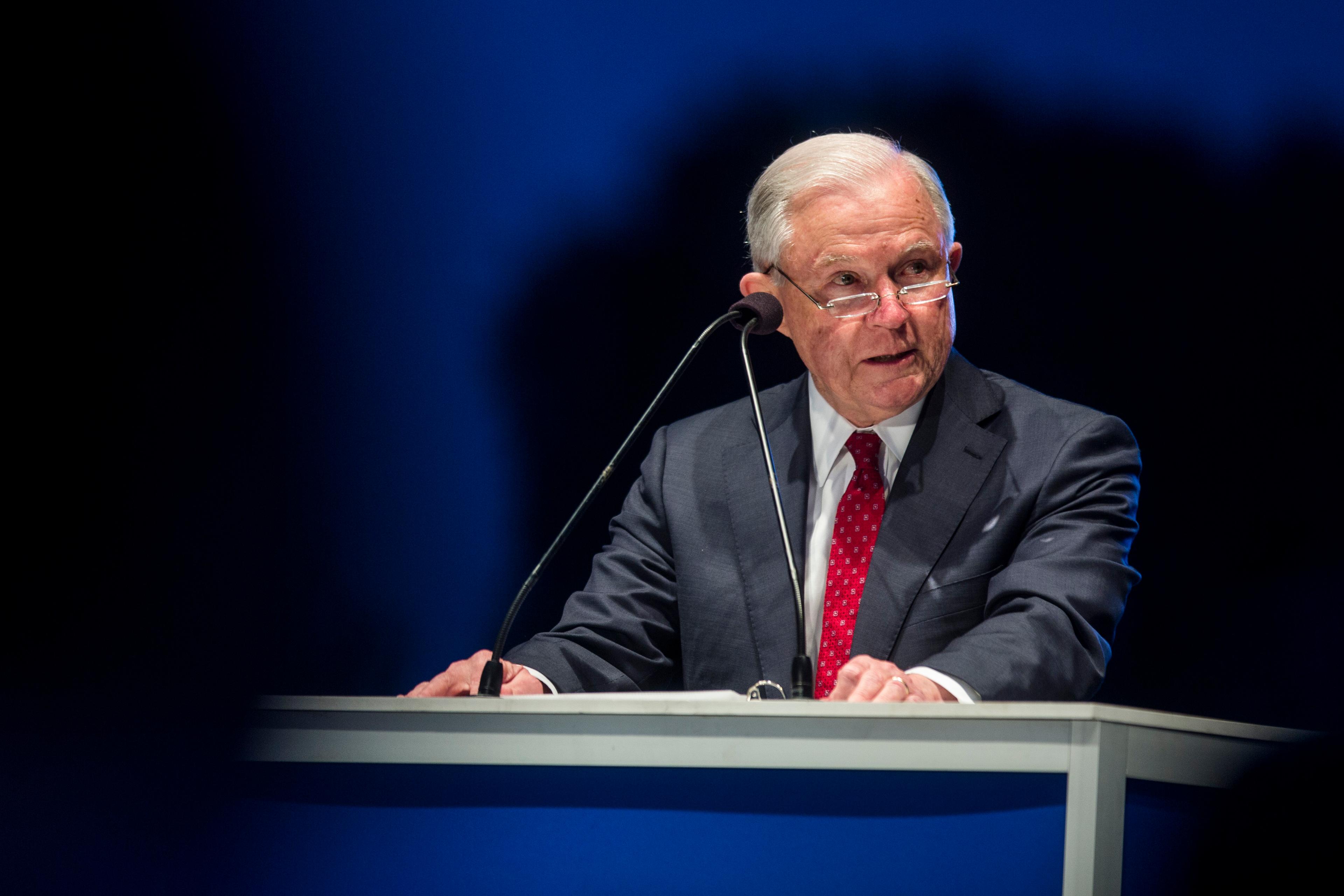 Attorney General Jeff Sessions Speaks At Candlelight Vigil Marking National Police Week