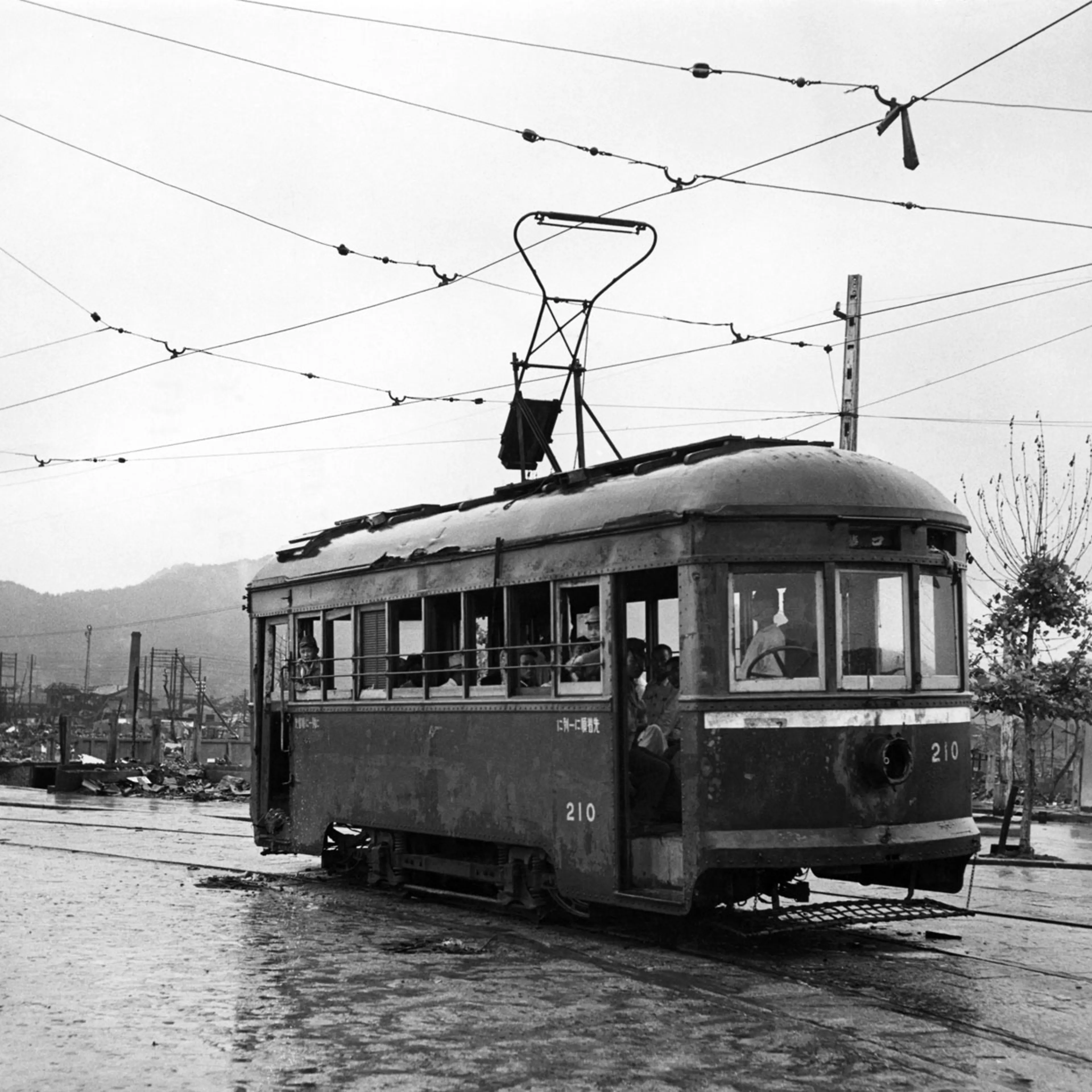 Hiroshima streetcar, September, 1945.