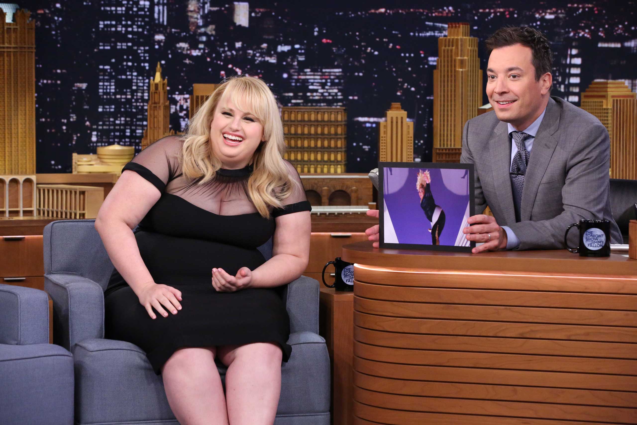 Actress Rebel Wilson during an interview with host Jimmy Fallon on May 13, 2015.