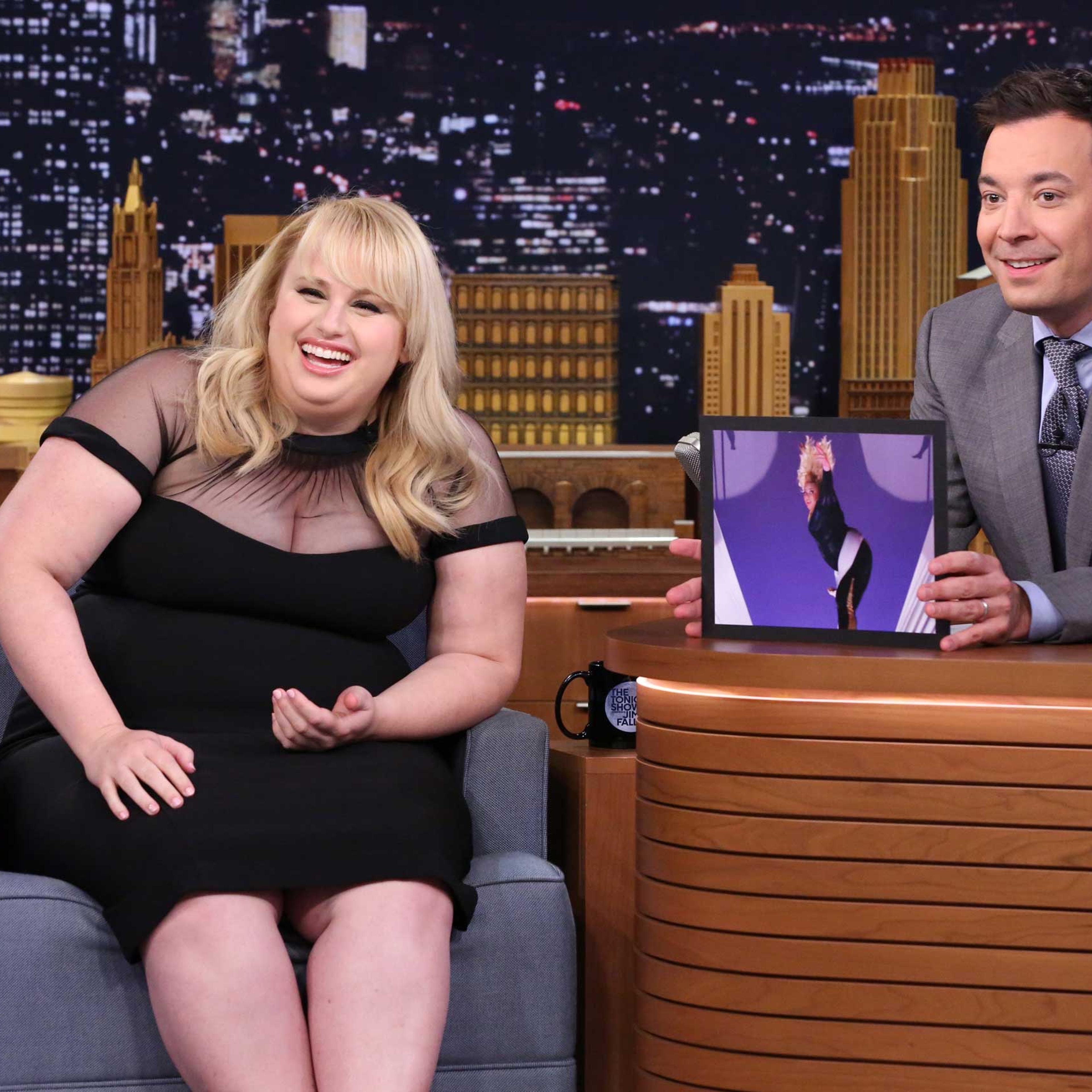 Actress Rebel Wilson during an interview with host Jimmy Fallon on May 13, 2015.