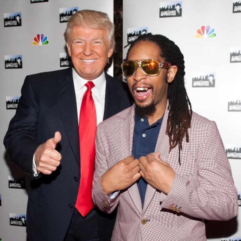 Donald Trump and Lil Jon attend the 'All Star Celebrity Apprentice' Red Carpet Event at Trump Tower on May 16, 2013 in New York City.