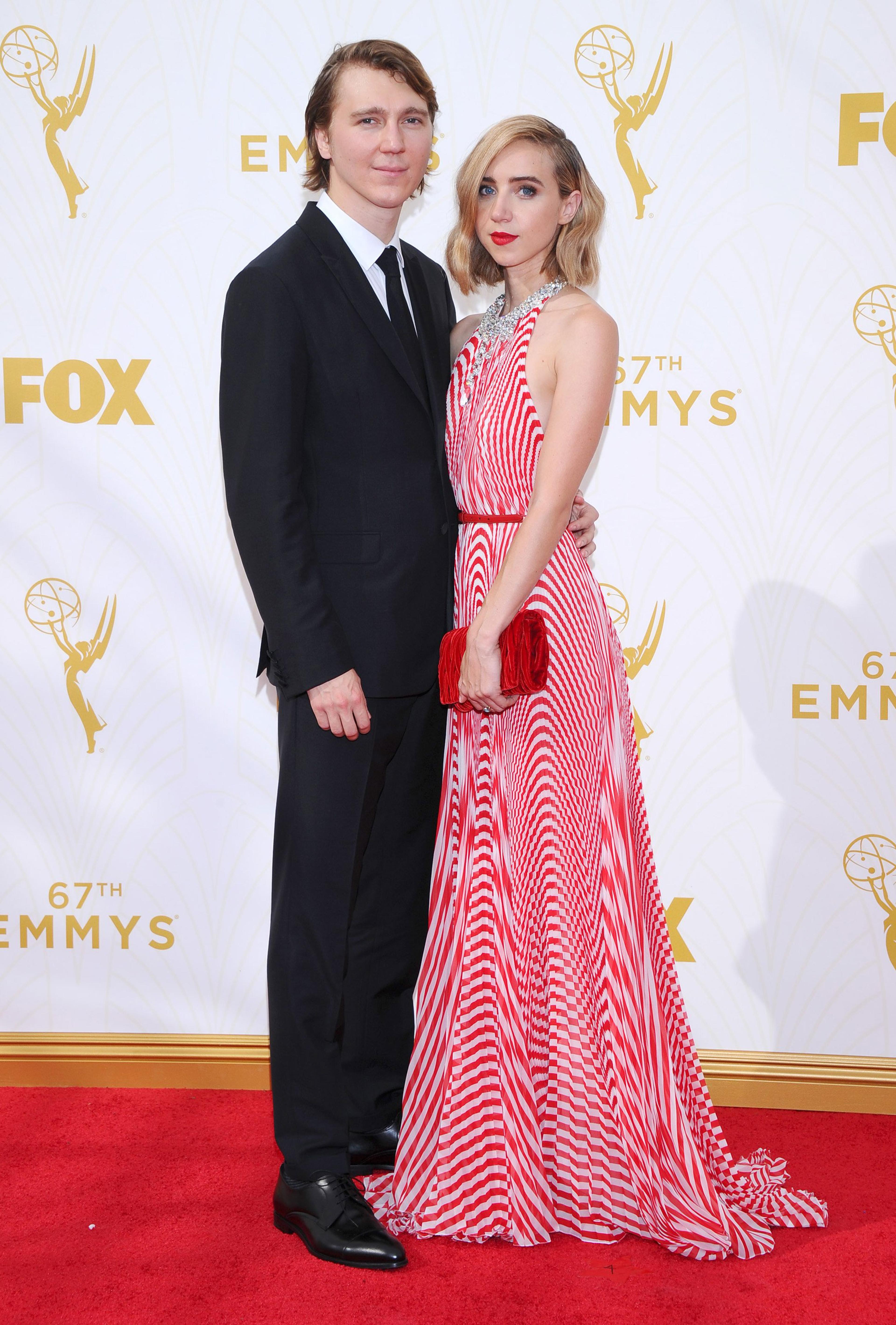 67th Emmys Awards - Paul Dano and Zoe Kazan - 2015