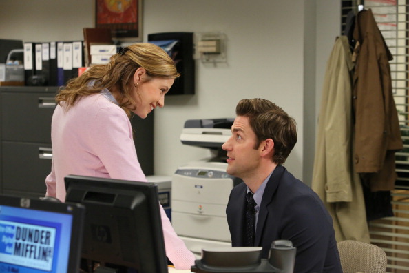 THE OFFICE -- 'Livin' The Dream' Episode 921 -- Pictured: (l-r) Jenna Fischer as Pam Beesly Halpert, John Krasinski as Jim Halpert