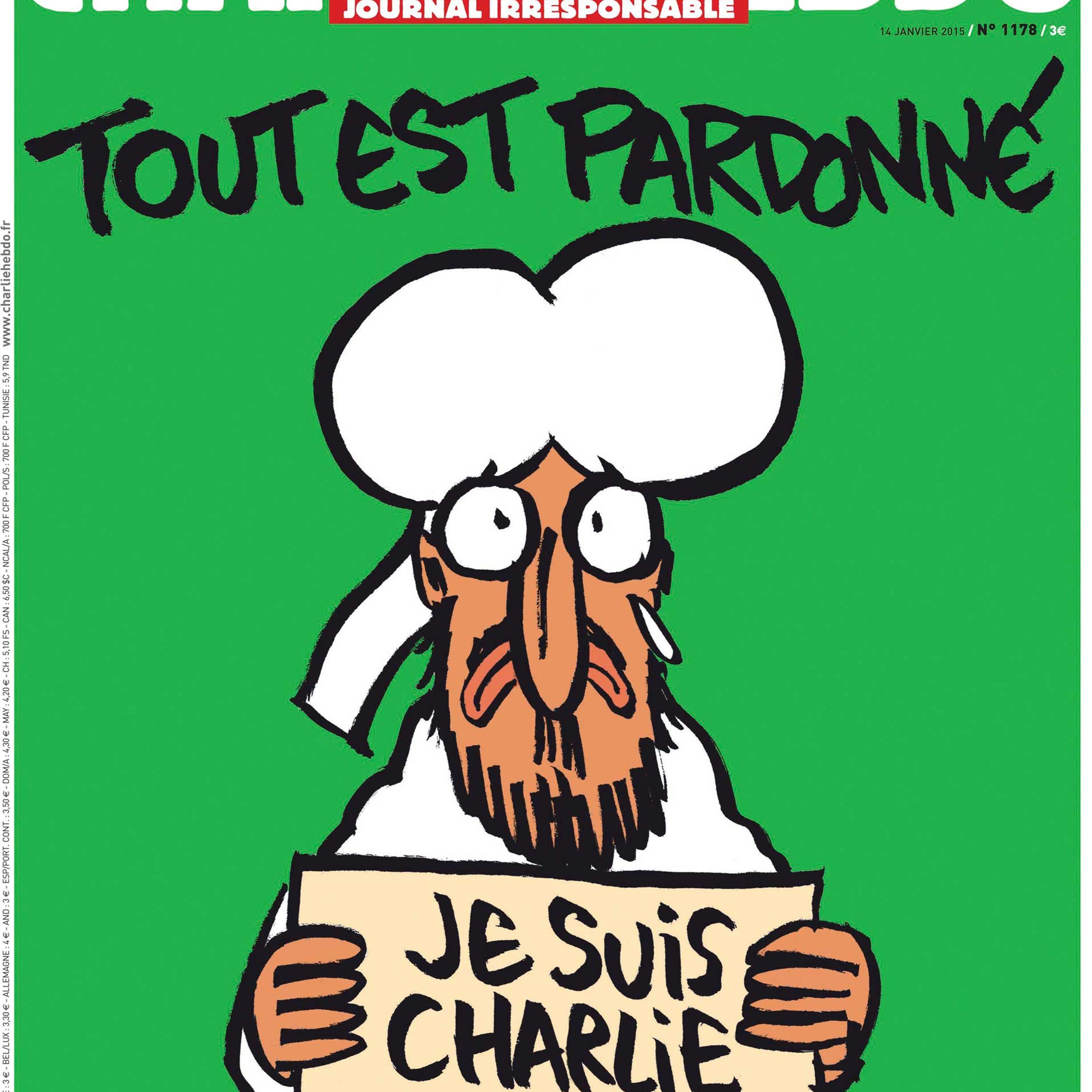 The new cover of satirical weekly Charlie Hebdo.
