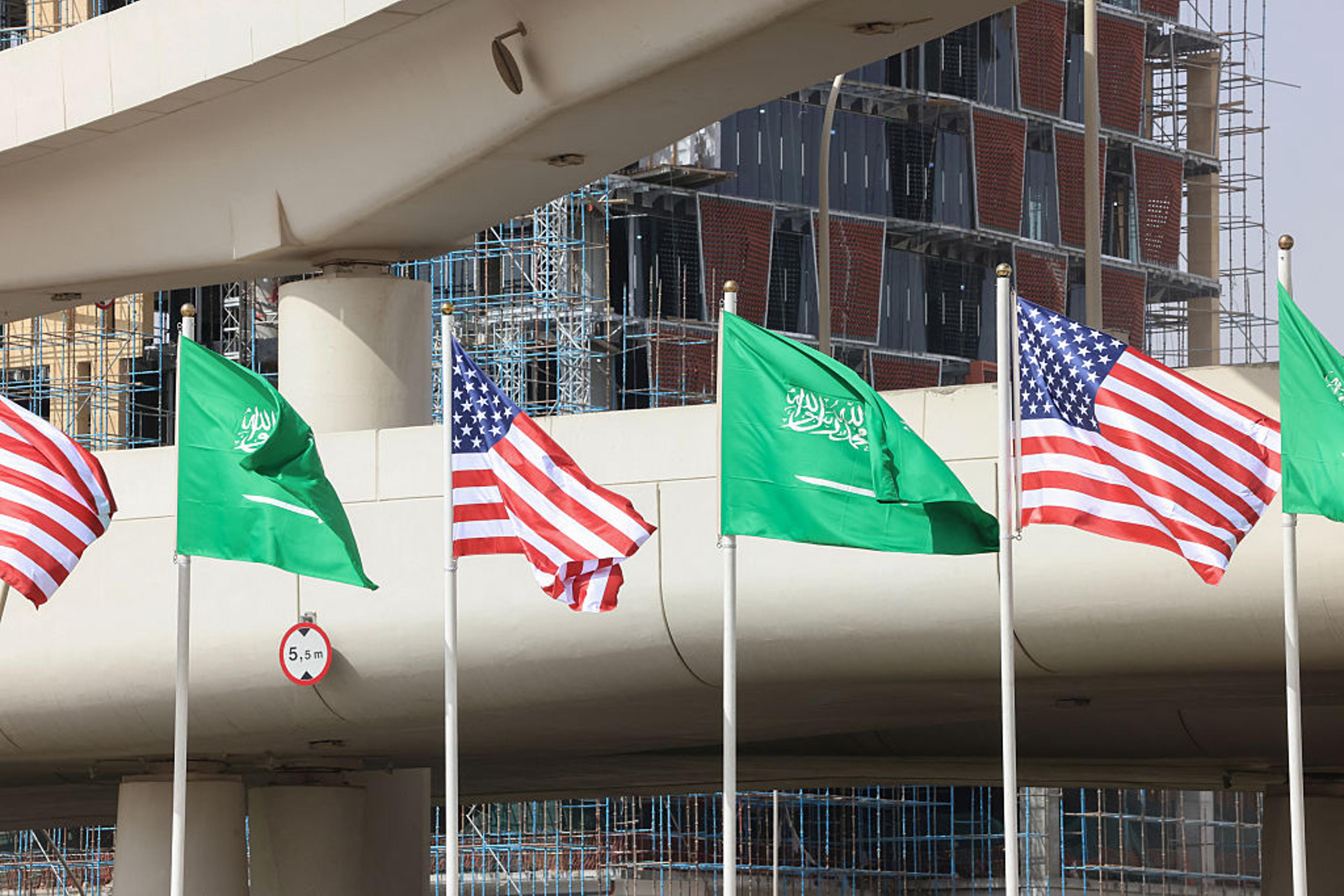 SAUDI-US-MIDEAST-DIPLOMACY-FLAGS