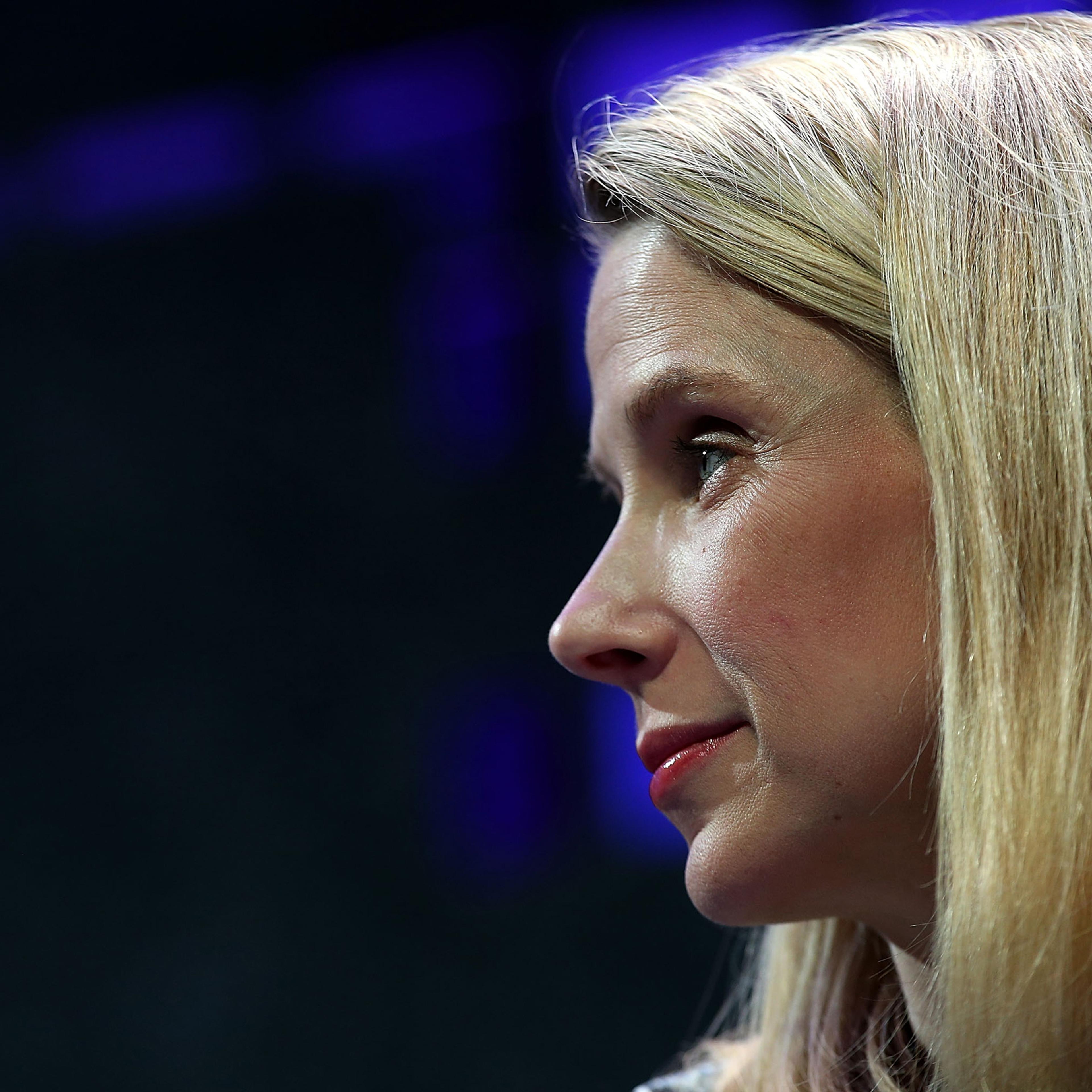 SAN FRANCISCO, CA - NOVEMBER 03: Yahoo president and CEO Marissa Mayer speaks during the Fortune Global Forum on November 3, 2015 in San Francisco, California. Business leaders are attending the Fortune Global Forum that runs through November 4. (Photo b